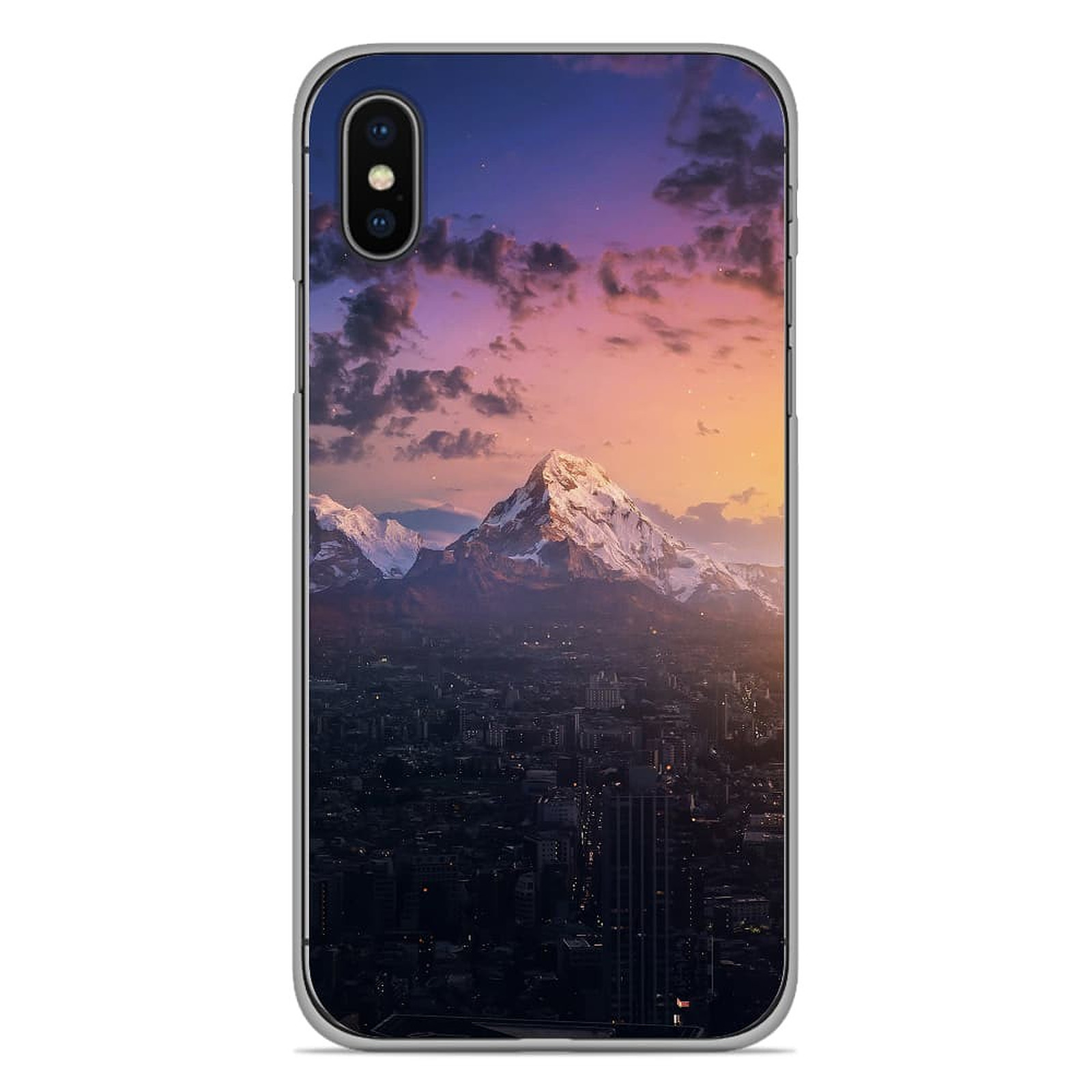 1001 Coques Coque silicone gel Apple iPhone XS Max motif Montagnes urbaines - Coque telephone 1001Coques