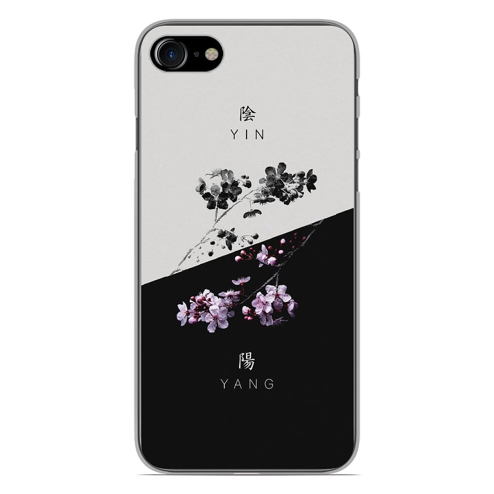 1001 Coques Coque silicone gel Apple iPhone 7 motif Yin et Yang - Coque telephone 1001Coques
