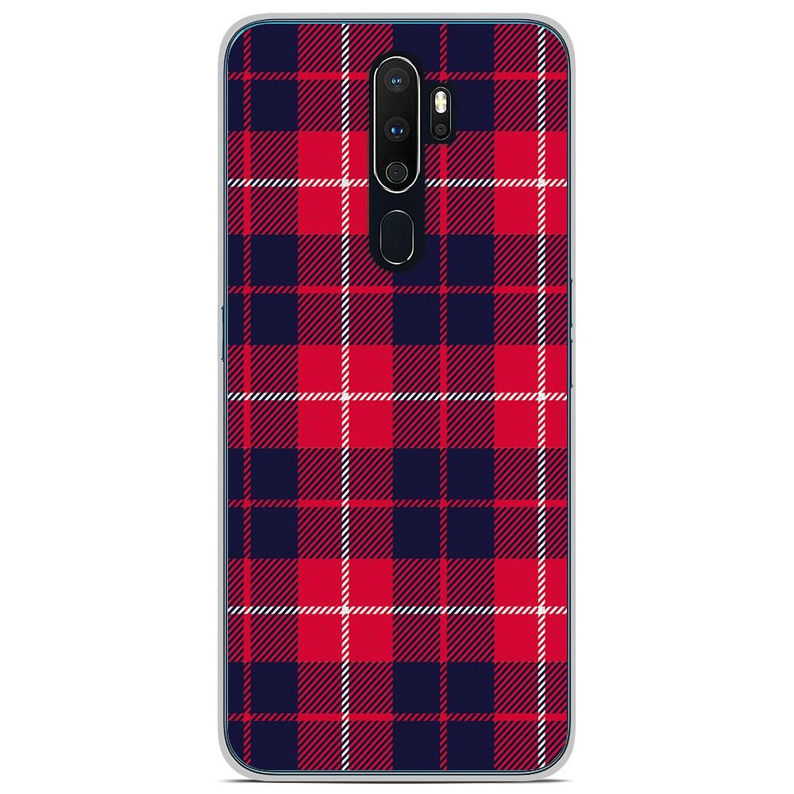 1001 Coques Coque silicone gel Oppo A9 2020 motif Tartan Rouge 2 - Coque telephone 1001Coques