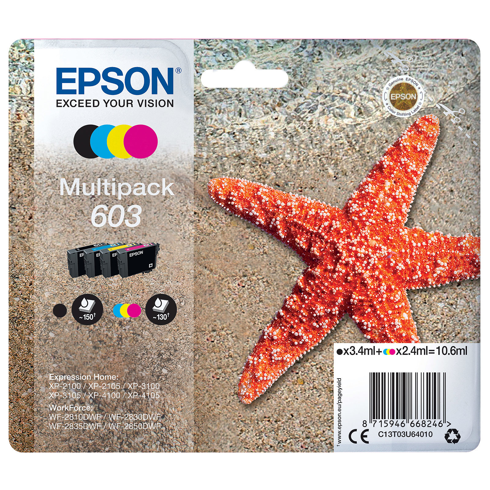 Epson Etoile de mer 603 4 couleurs - Cartouche imprimante Epson