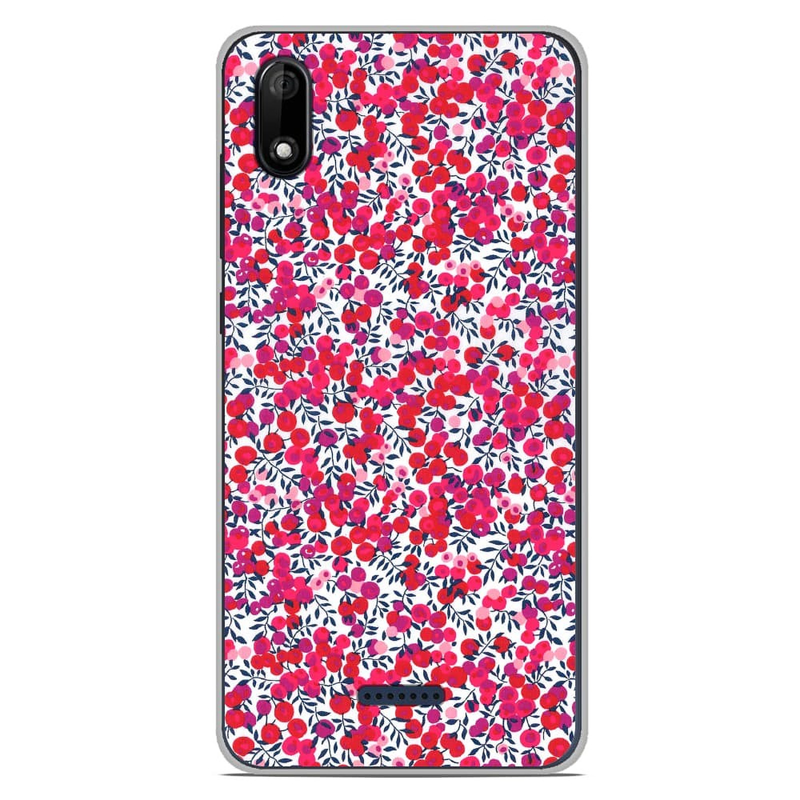 1001 Coques Coque silicone gel Wiko Y80 motif Liberty Wiltshire Rouge - Coque telephone 1001Coques