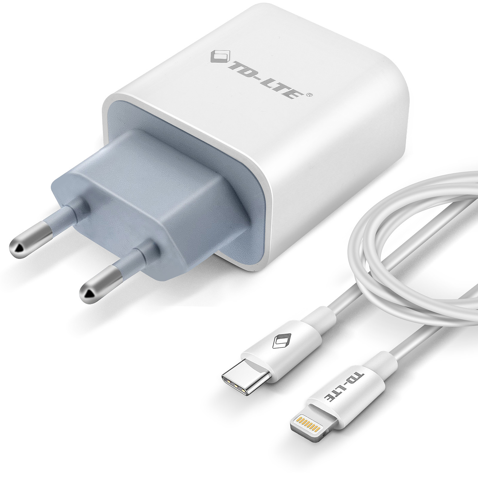 Avizar Chargeur Secteur USB-C Fast Charge Power Delivery 3A-18W Cable Lightning Blanc - Chargeur telephone Avizar