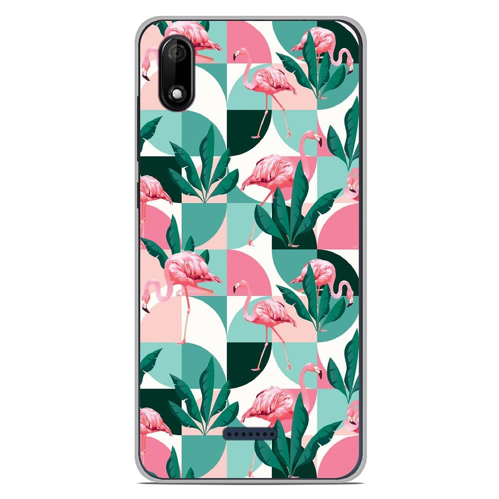 1001 Coques Coque silicone gel Wiko Y50 motif Flamants Roses ge´ome´trique - Coque telephone 1001Coques