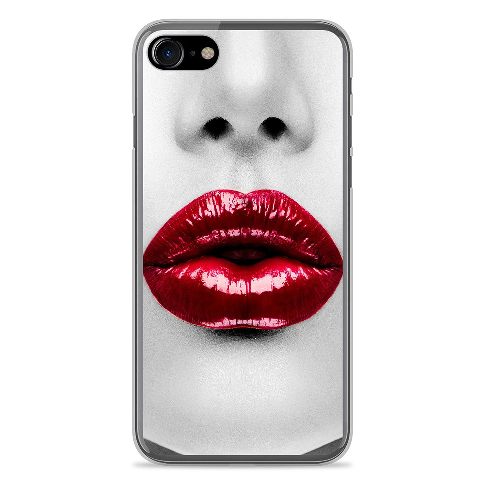 1001 Coques Coque silicone gel Apple IPhone 8 Plus motif Lèvres Rouges - Coque telephone 1001Coques