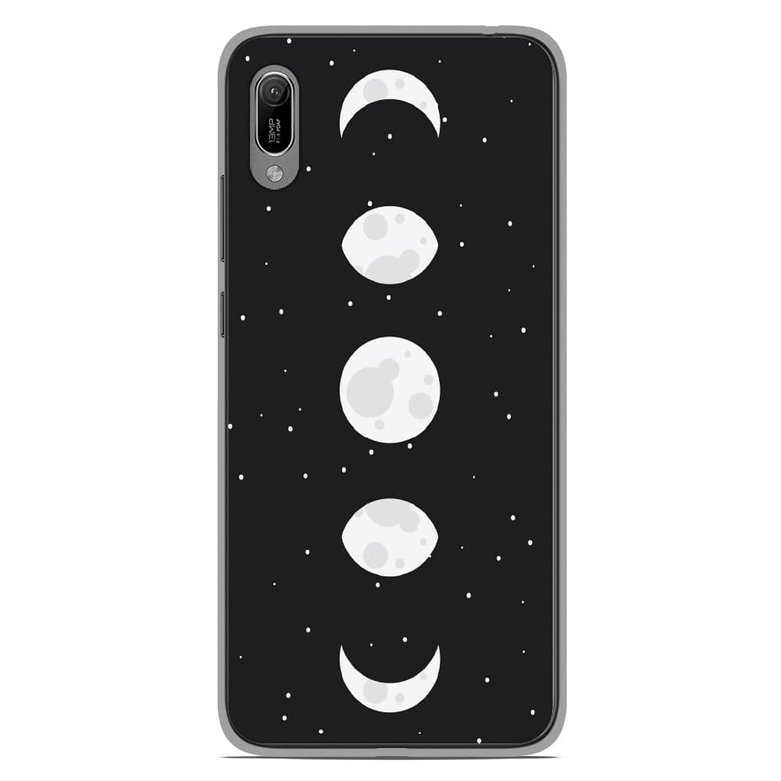 1001 Coques Coque silicone gel Huawei Y6 2019 motif Phase de Lune - Coque telephone 1001Coques