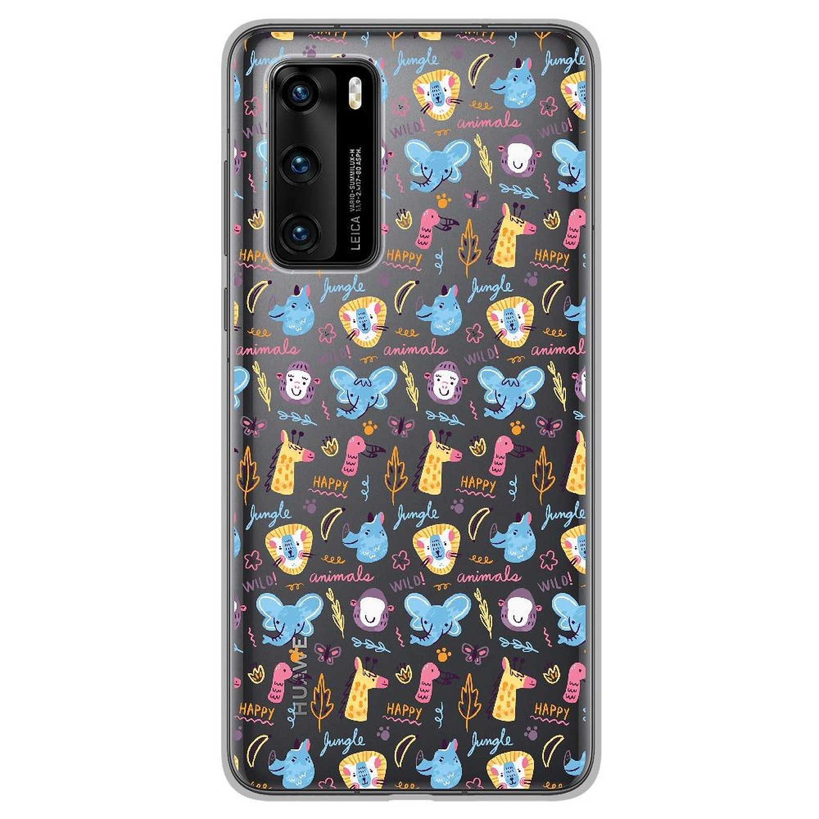 1001 Coques Coque silicone gel Huawei P40 motif Happy animals - Coque telephone 1001Coques