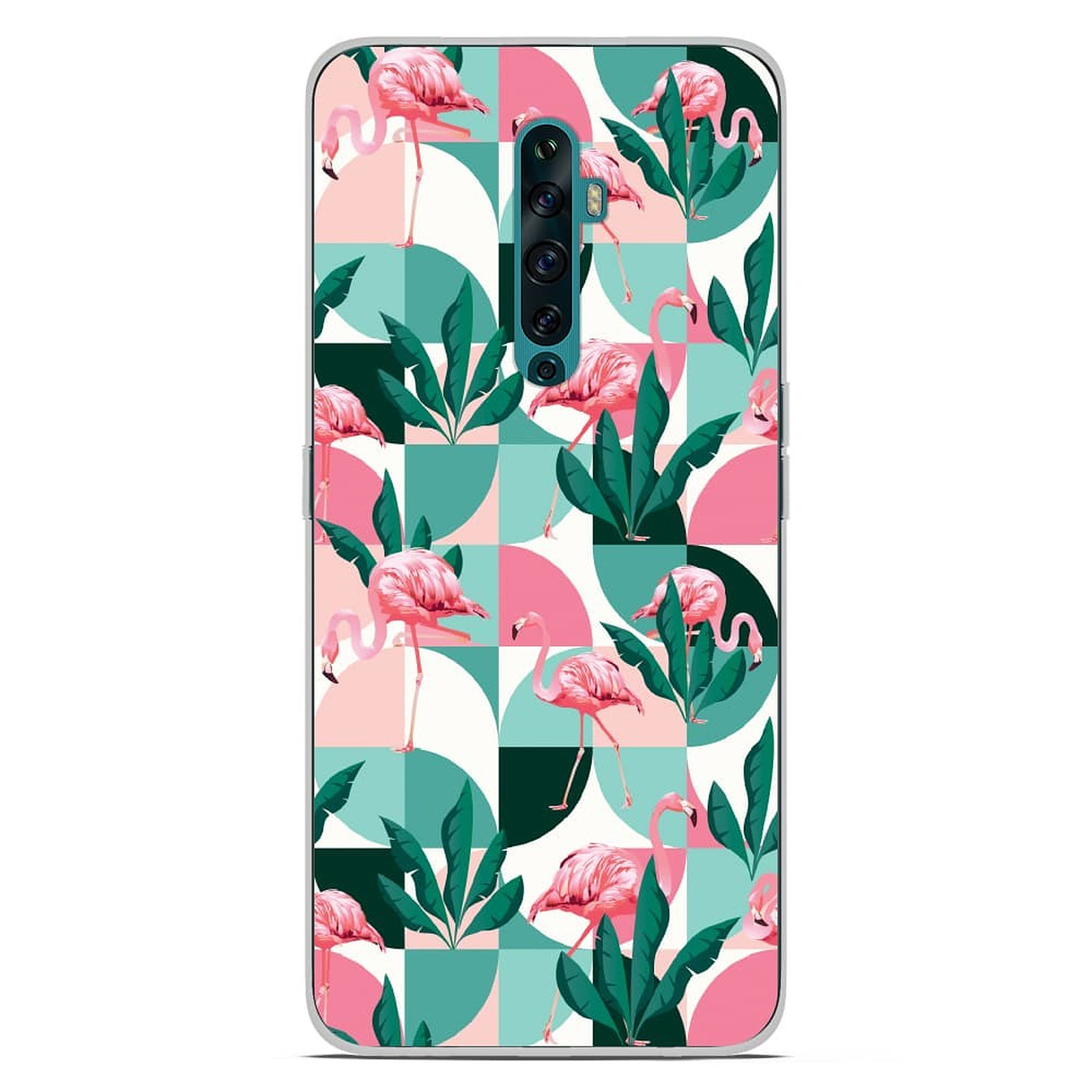 1001 Coques Coque silicone gel Oppo Reno 2Z motif Flamants Roses ge´ome´trique - Coque telephone 1001Coques