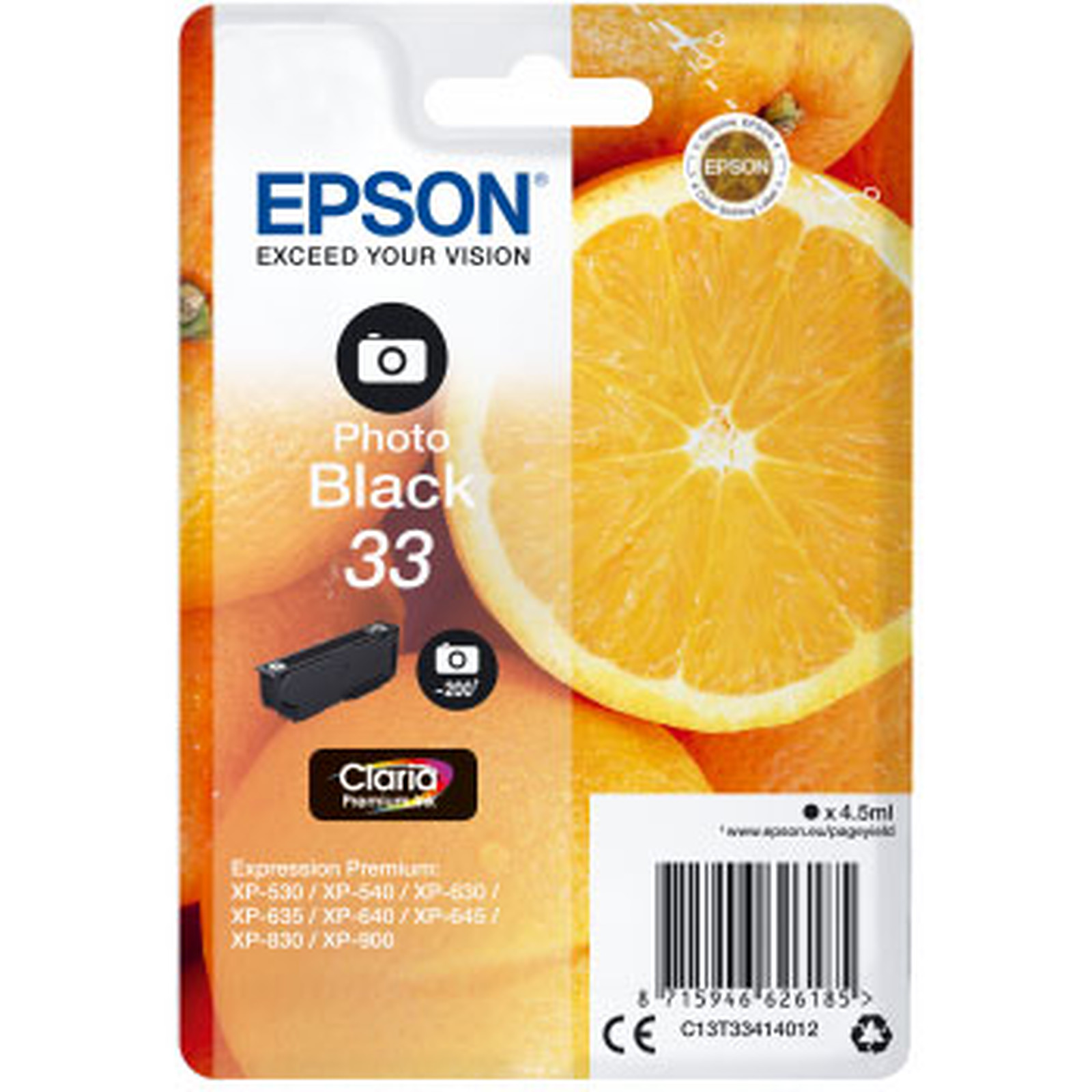 Epson Oranges 33 Noir Photo - Cartouche imprimante Epson