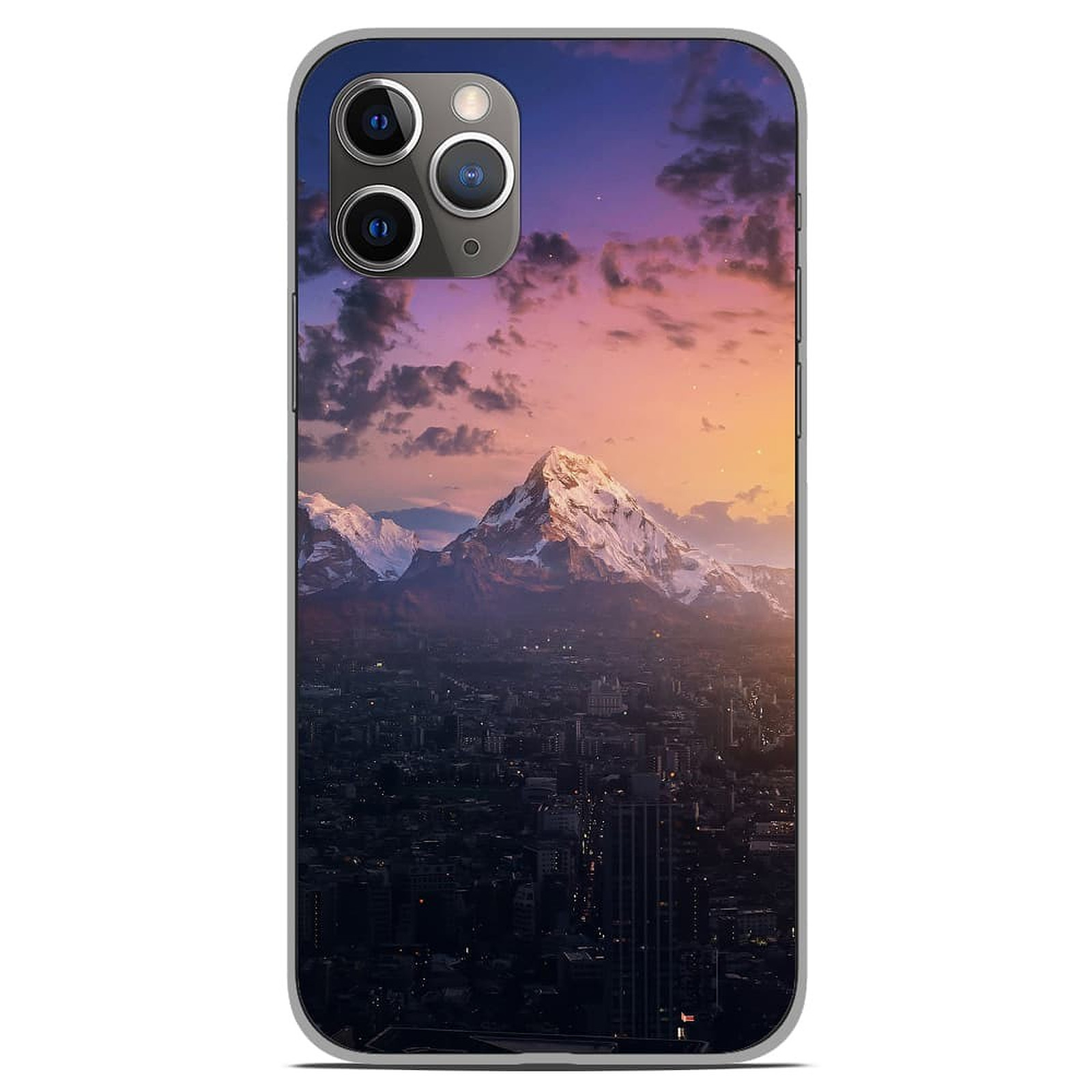 1001 Coques Coque silicone gel Apple iPhone 11 Pro motif Montagnes urbaines - Coque telephone 1001Coques