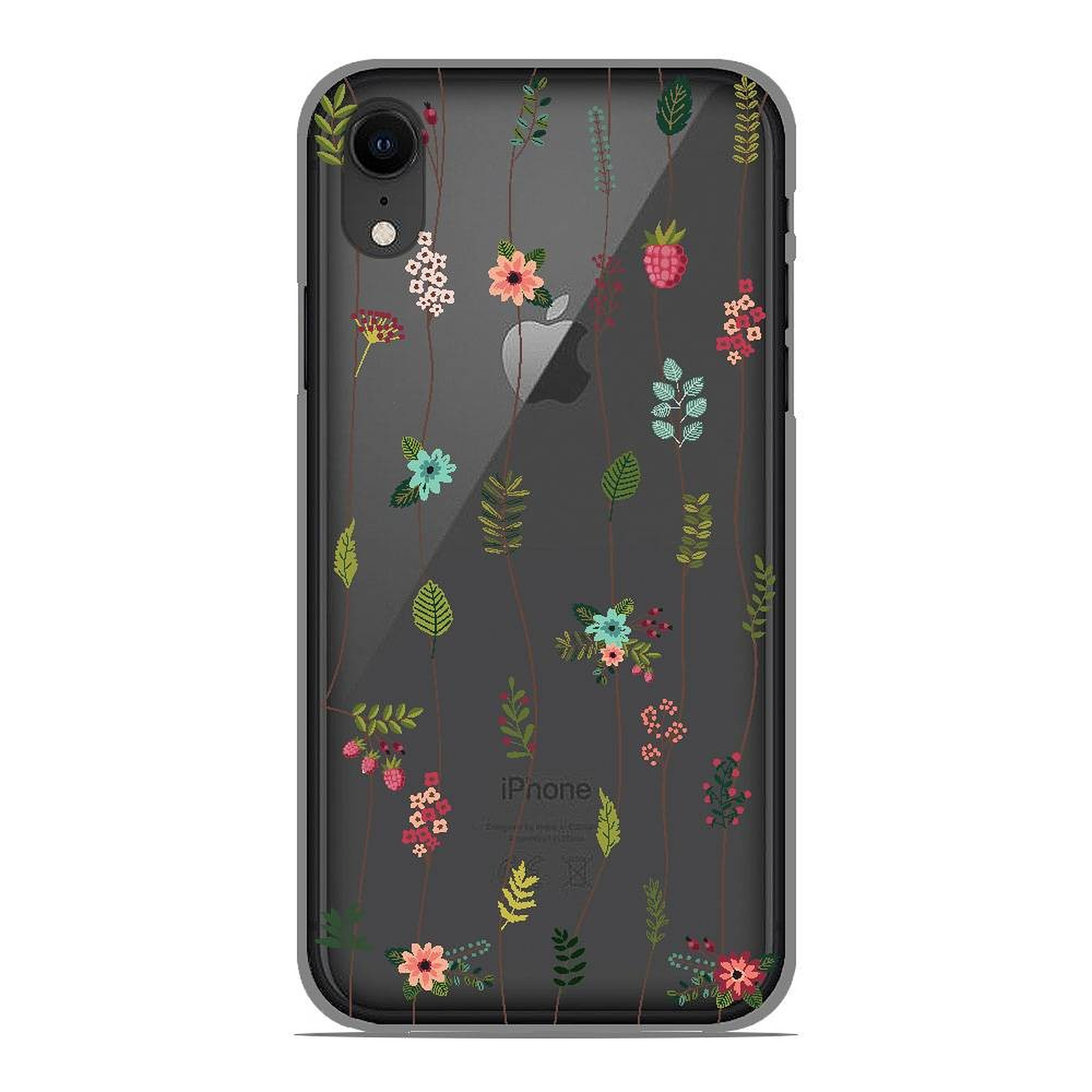 1001 Coques Coque silicone gel Apple iPhone XR motif Montee de fleurs - Coque telephone 1001Coques