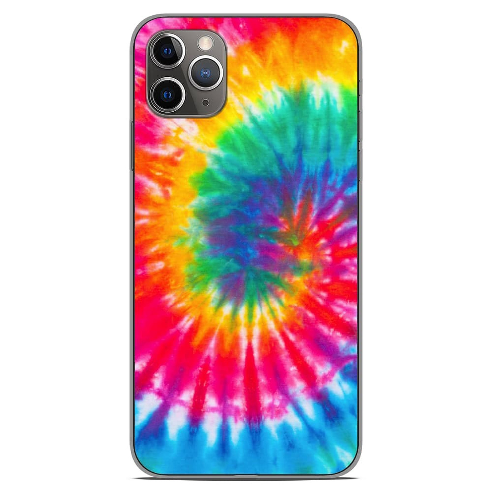 1001 Coques Coque silicone gel Apple iPhone 11 Pro Max motif Tie Dye Spirale - Coque telephone 1001Coques