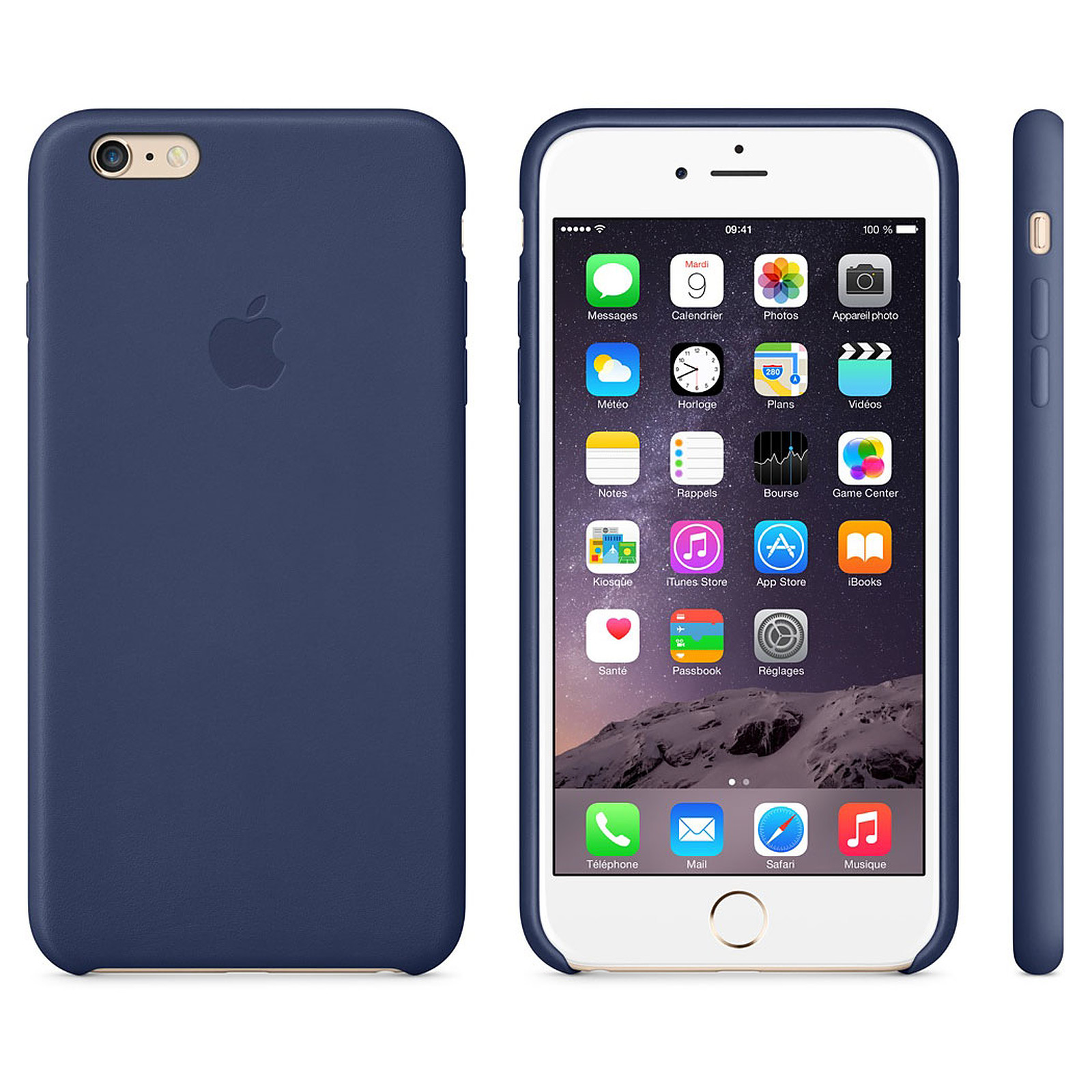 Apple Coque en cuir Bleu nuit iPhone 6 Plus - Coque telephone Apple