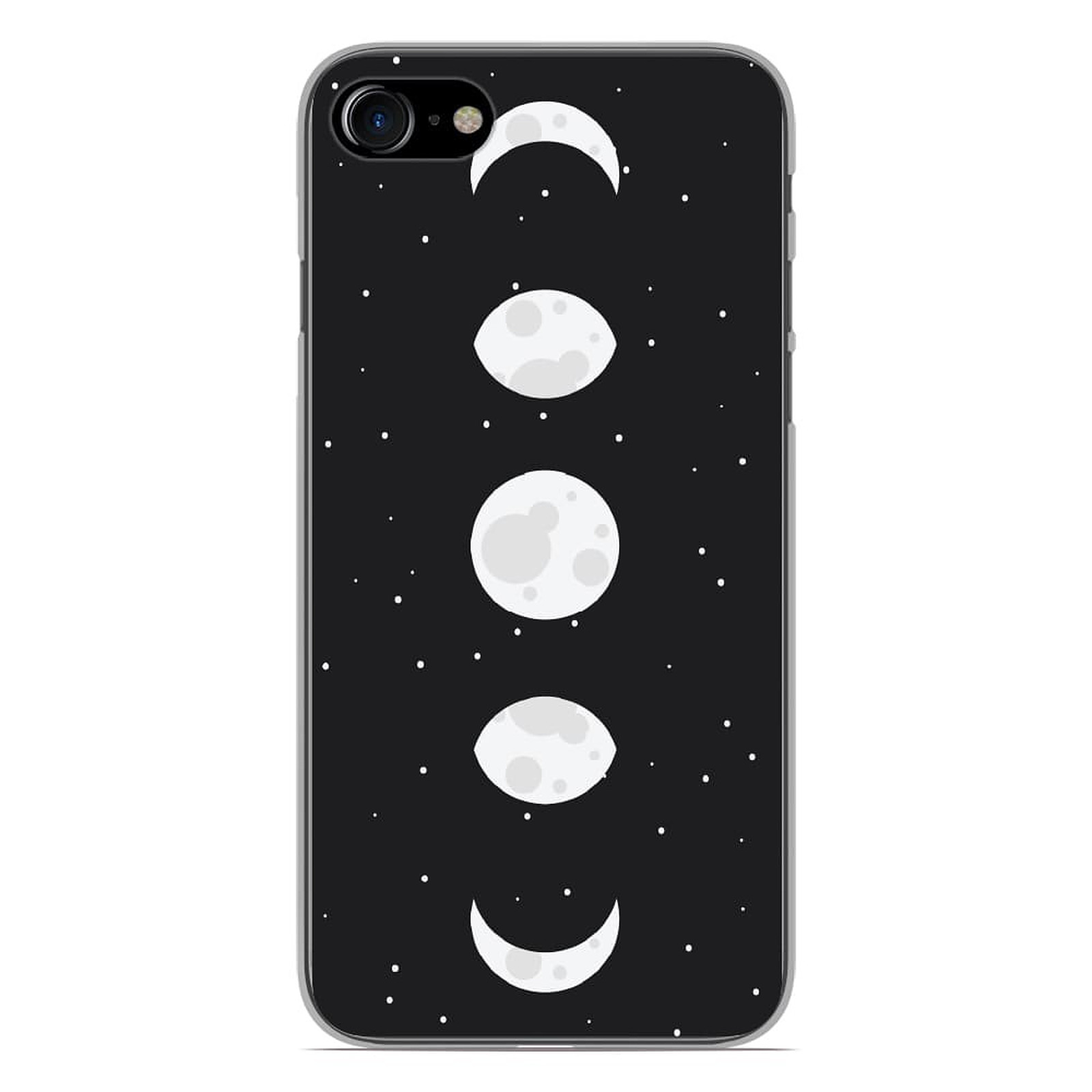1001 Coques Coque silicone gel Apple iPhone 7 motif Phase de Lune - Coque telephone 1001Coques