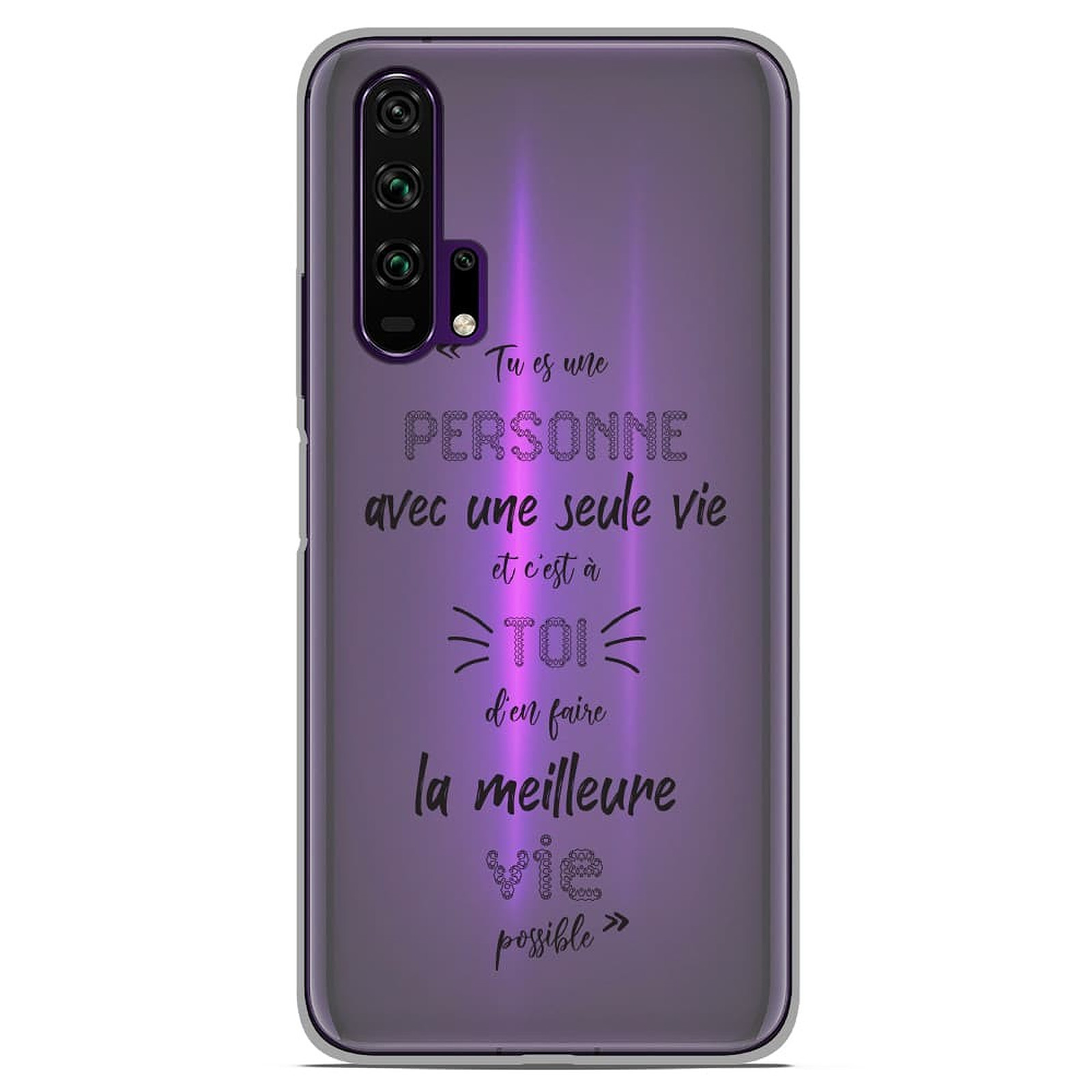 1001 Coques Coque silicone gel Huawei Honor 20 Pro motif Une Seule Vie - Coque telephone 1001Coques