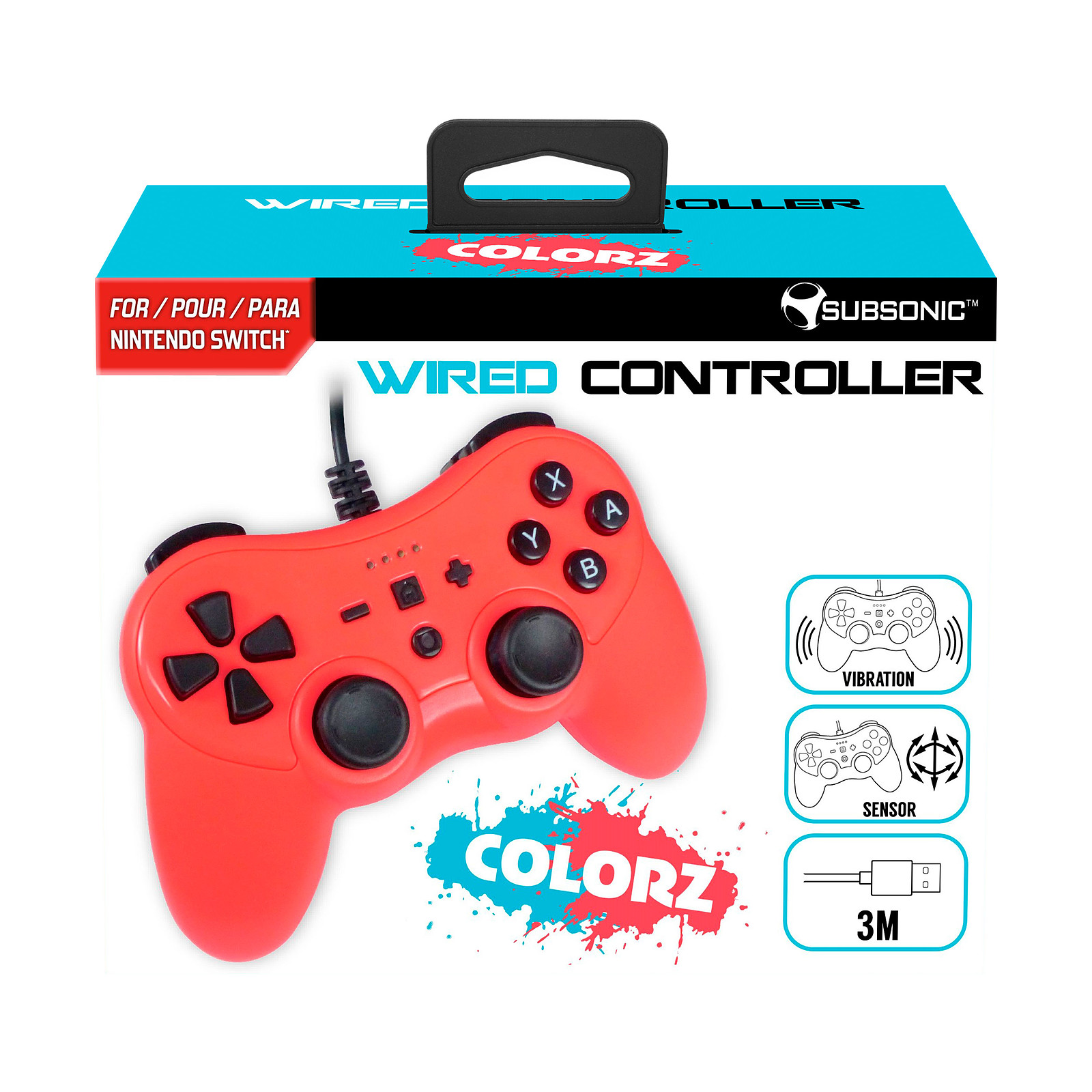 Subsonic Pro S wired controller Colorz Nintendo Switch - Accessoires Switch Subsonic