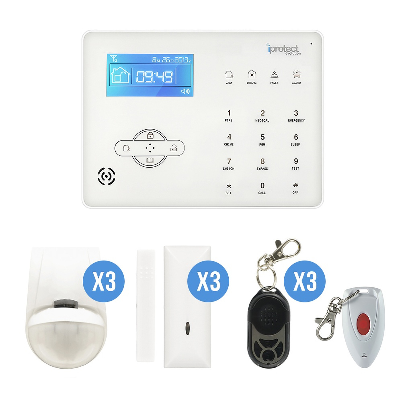 Iprotect - Kit Alarme GSM 14 - IPE-14GSM-NOC1 - Kit alarme iprotect