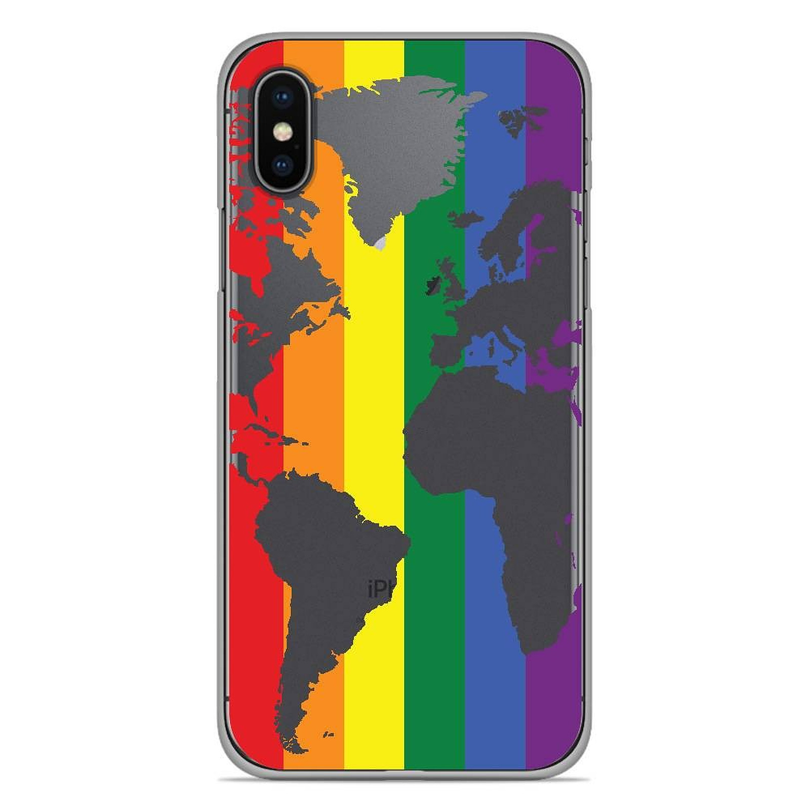 1001 Coques Coque silicone gel Apple iPhone XS Max motif Map LGBT - Coque telephone 1001Coques