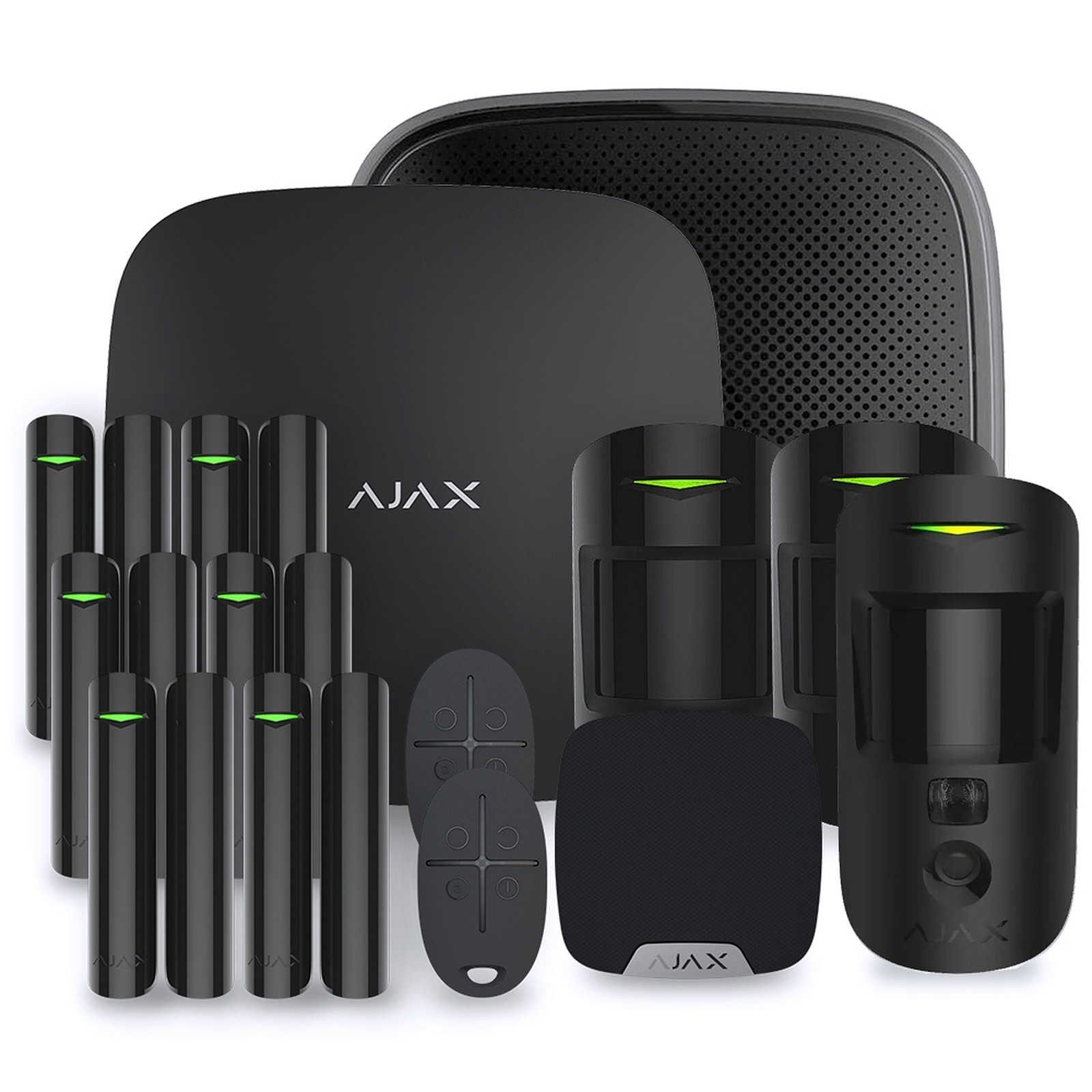 Pack Ajax - Alarme maison Hub 2 Noir - Kit 5 Ajax System - Kit alarme Ajax Systems