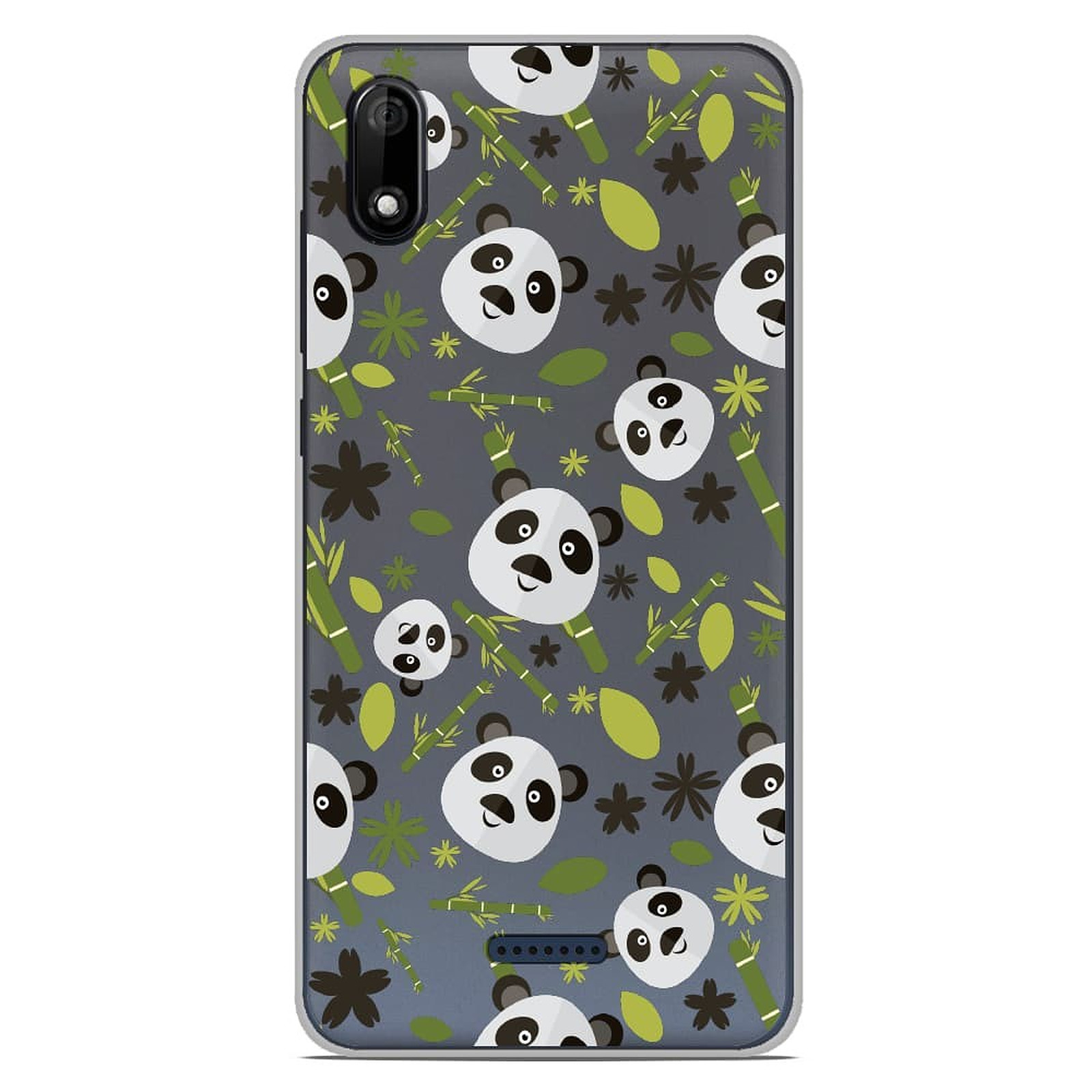 1001 Coques Coque silicone gel Wiko Y80 motif Pandas et Bambou - Coque telephone 1001Coques