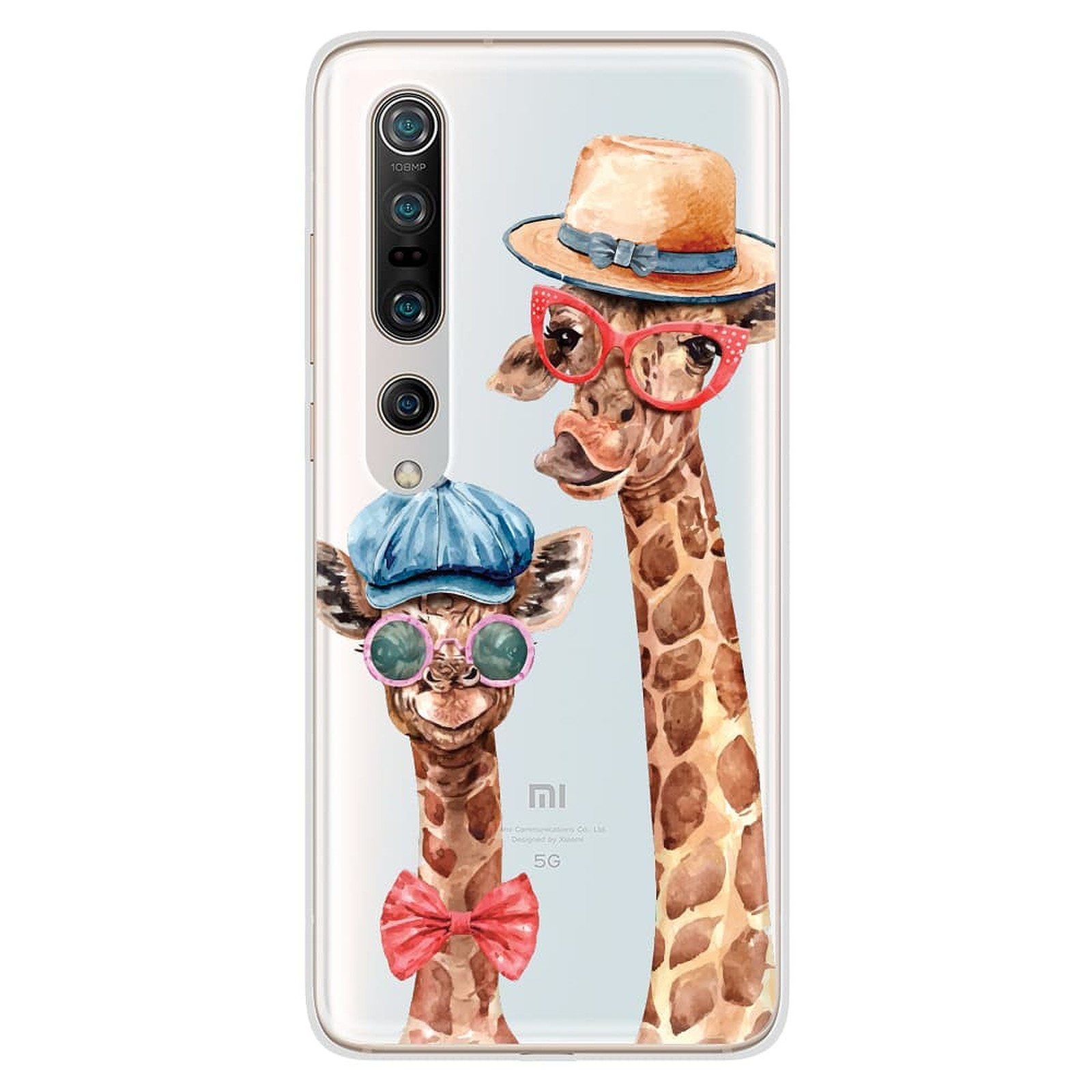 1001 Coques Coque silicone gel Xiaomi Mi 10 / Mi 10 pro motif Funny Girafe - Coque telephone 1001Coques