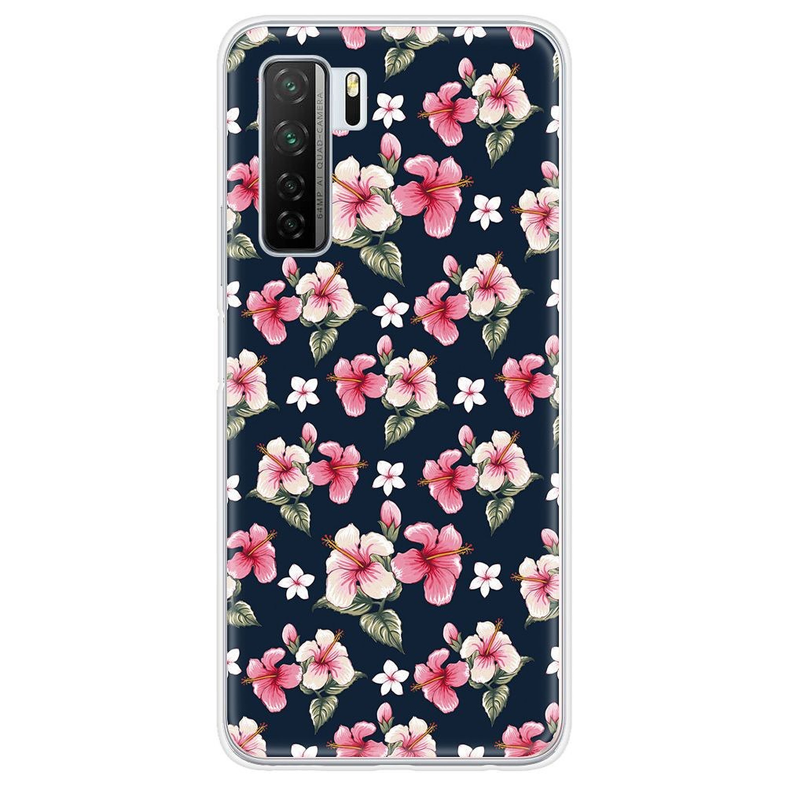 1001 Coques Coque silicone gel Huawei P40 Lite 5G motif Hibiscus Vintage - Coque telephone 1001Coques
