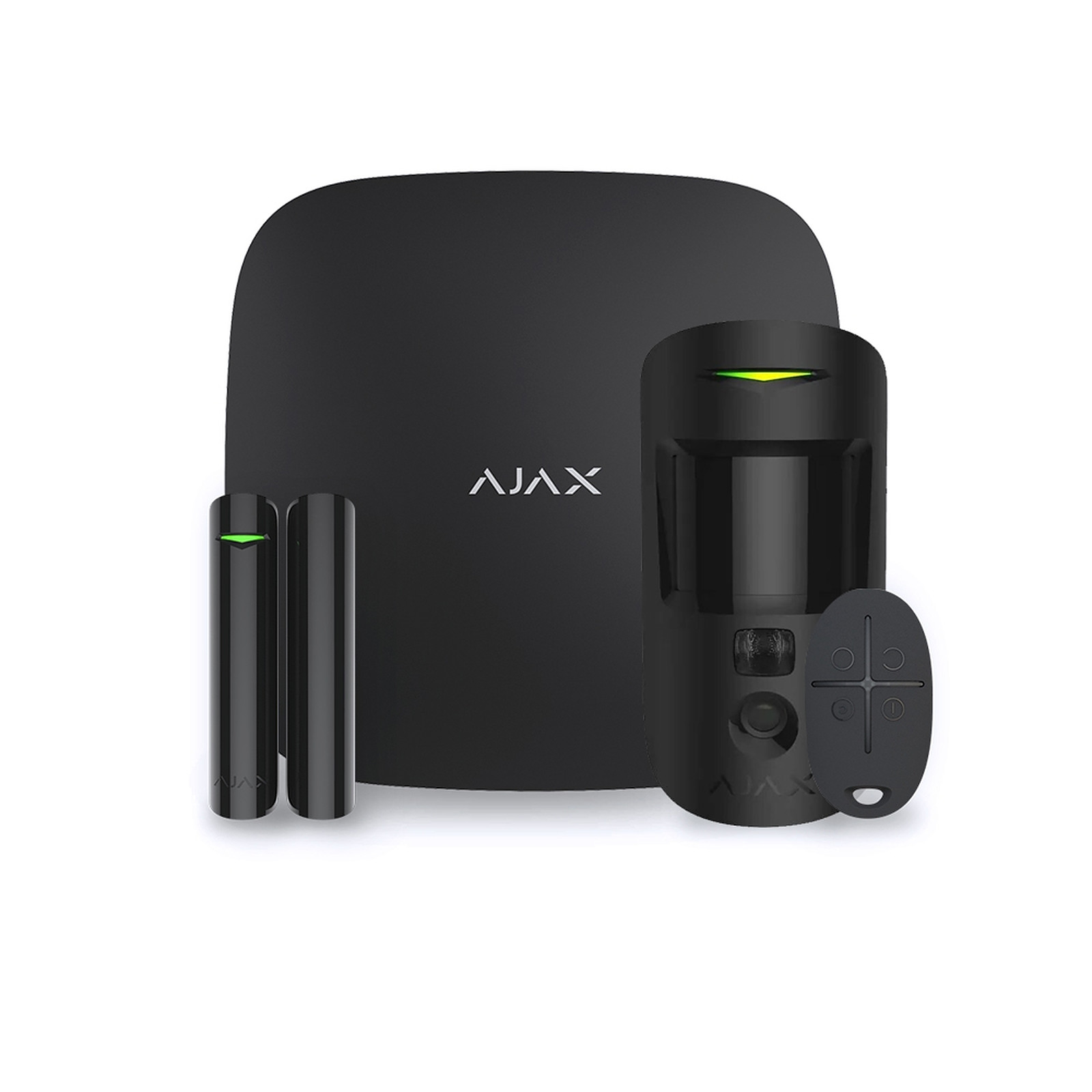 Pack Ajax - Alarme maison Hub 2 Plus Noir - Kit 1 Ajax System - Kit alarme Ajax Systems