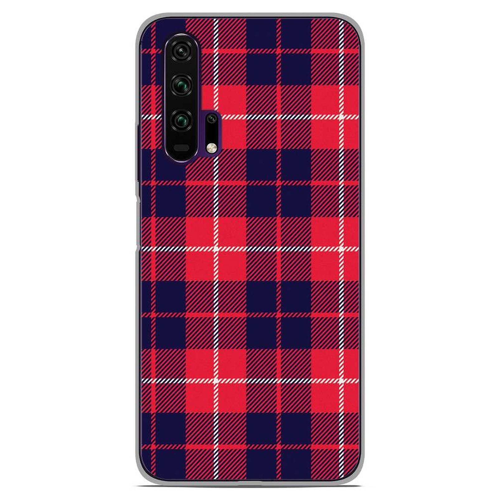 1001 Coques Coque silicone gel Huawei Honor 20 Pro motif Tartan Rouge 2 - Coque telephone 1001Coques