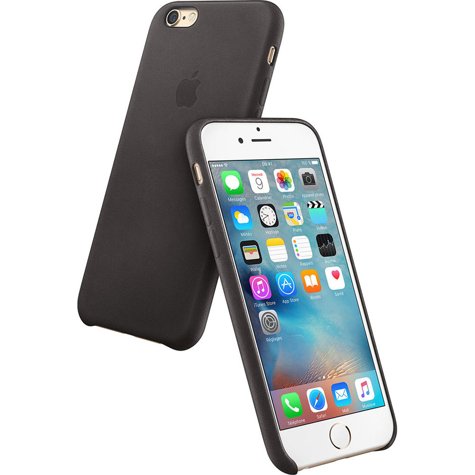 Apple Coque en cuir Noir Apple iPhone 6s Plus - Coque telephone Apple