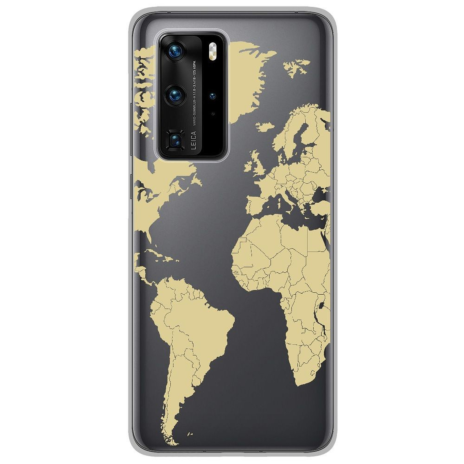 1001 Coques Coque silicone gel Huawei P40 Pro motif Map beige - Coque telephone 1001Coques