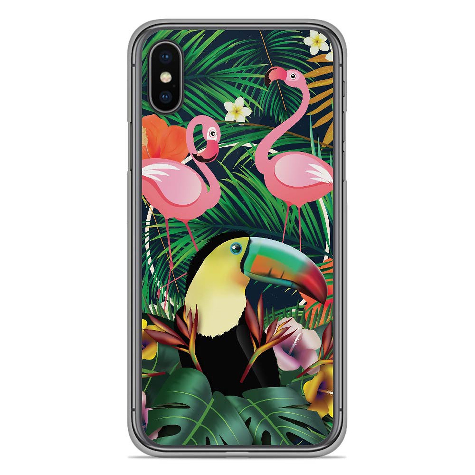 1001 Coques Coque silicone gel Apple iPhone X motif Tropical Toucan - Coque telephone 1001Coques