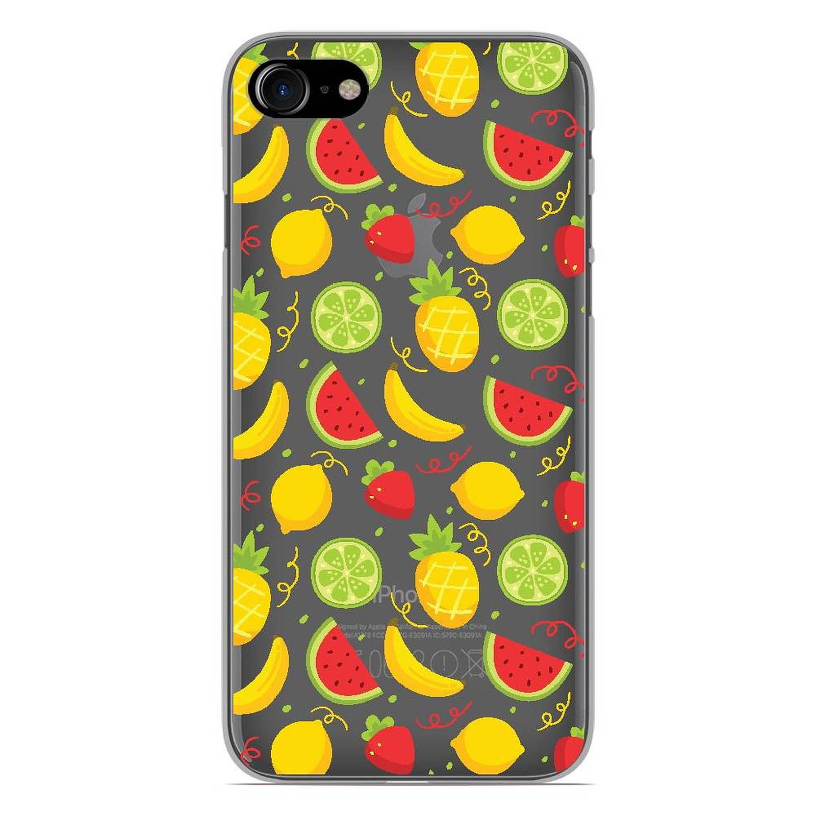 1001 Coques Coque silicone gel Apple iPhone 7 motif Fruits tropicaux - Coque telephone 1001Coques