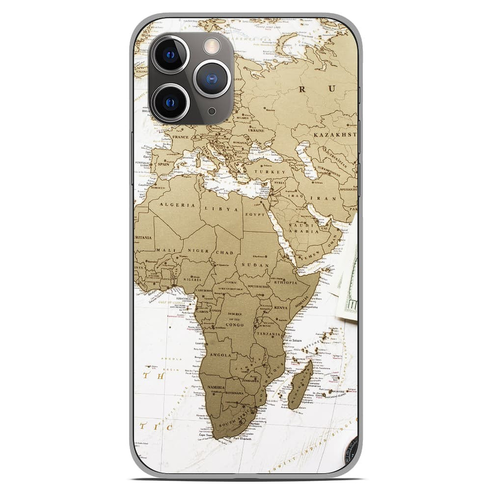 1001 Coques Coque silicone gel Apple iPhone 11 Pro motif Map Europe Afrique - Coque telephone 1001Coques