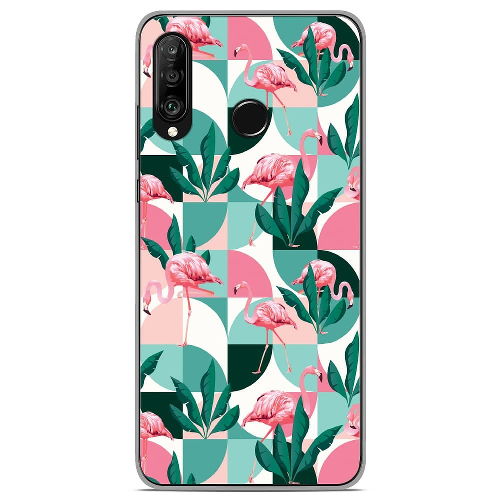 1001 Coques Coque silicone gel Huawei P30 Lite motif Flamants Roses ge´ome´trique - Coque telephone 1001Coques