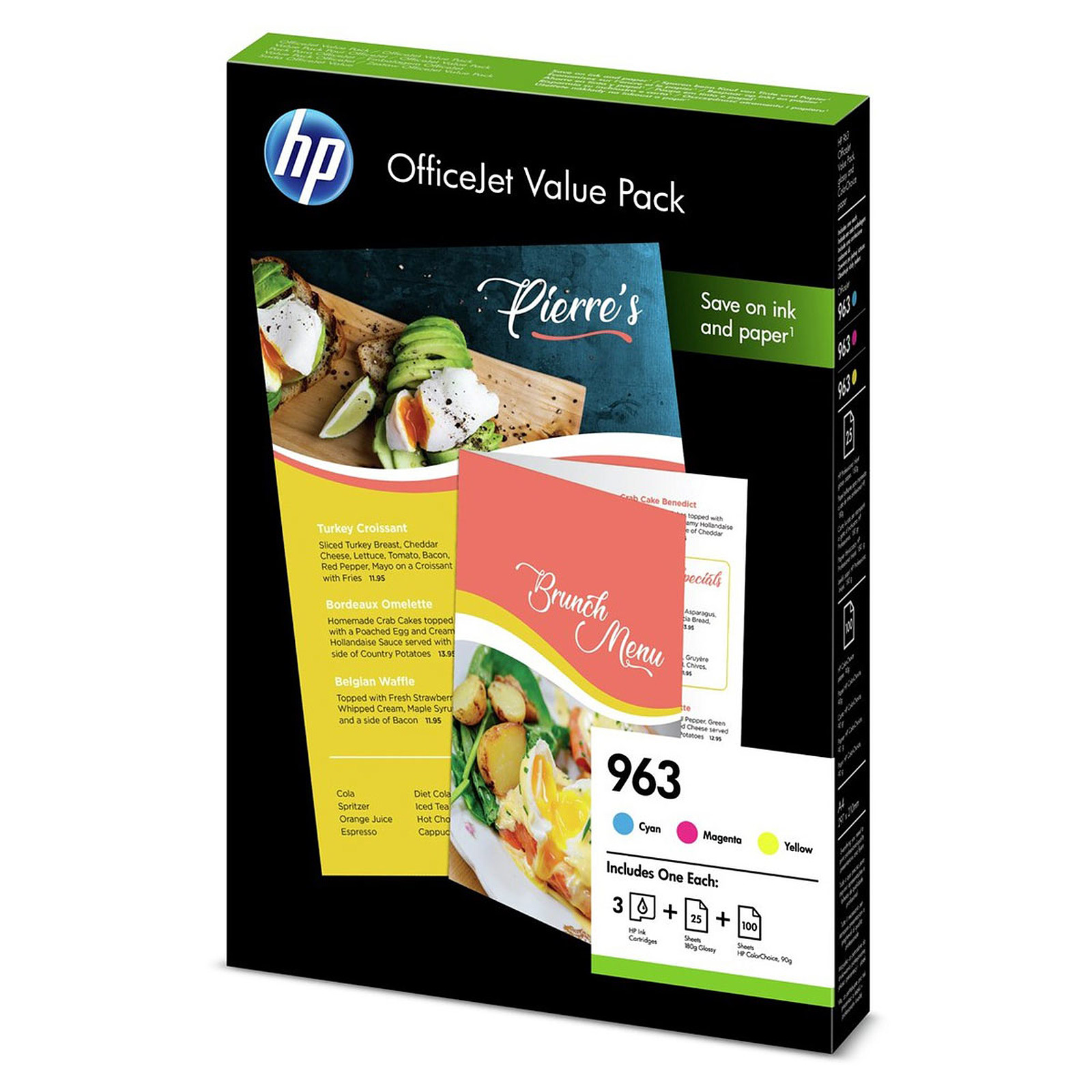HP Officejet 963 Value Pack (6JR42AE) - Cyan, Magenta et Jaune - Cartouche imprimante HP