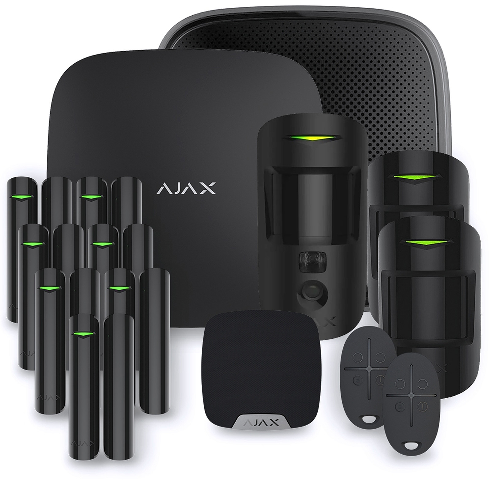 Pack Ajax - Alarme maison Hub 2 Noir - Kit 7 Ajax System - Kit alarme Ajax Systems