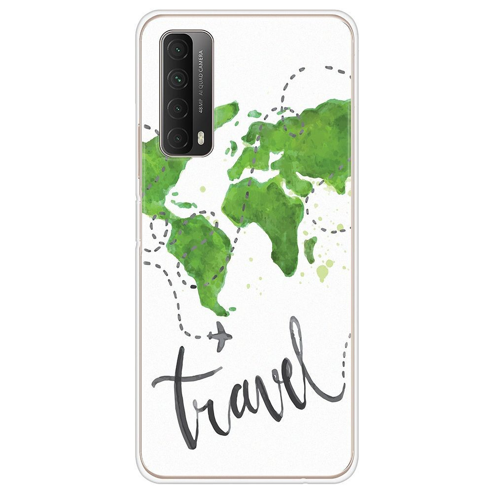1001 Coques Coque silicone gel Huawei P Smart 2021 motif Map Travel - Coque telephone 1001Coques