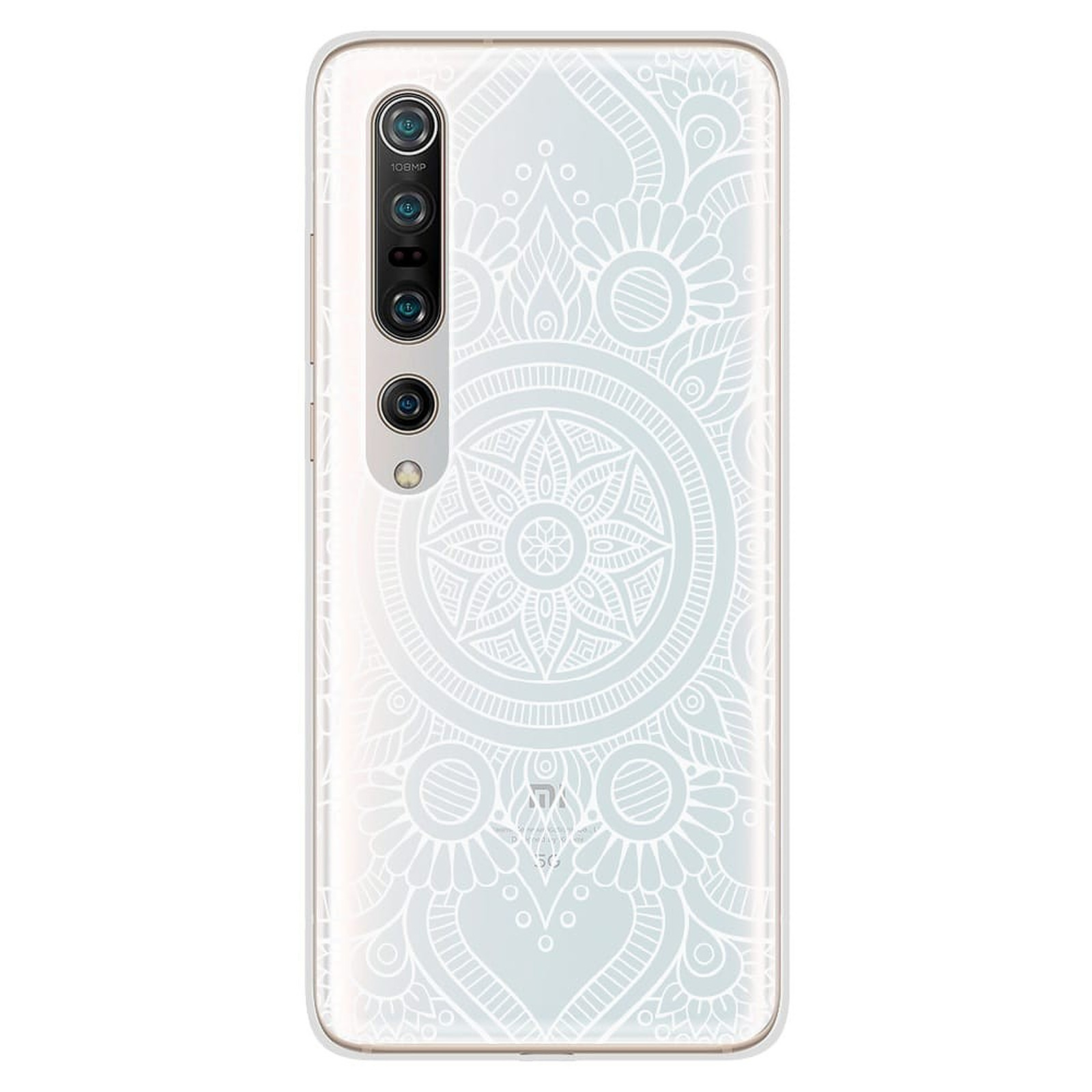 1001 Coques Coque silicone gel Xiaomi Mi 10 / Mi 10 Pro motif Mandala blanc - Coque telephone 1001Coques