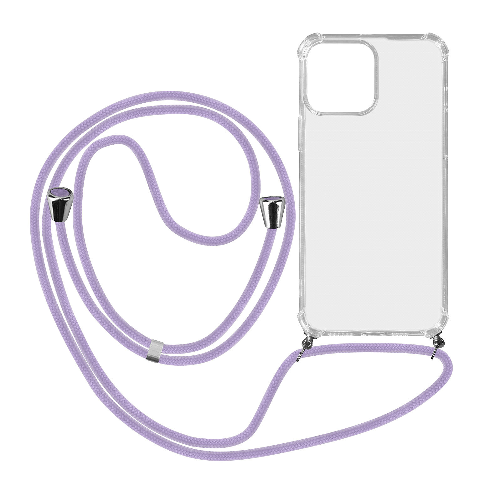 Avizar Coque Cordon Transparente Pour iPhone 13 Pro Max Lanière Amovible violet - Coque telephone Avizar