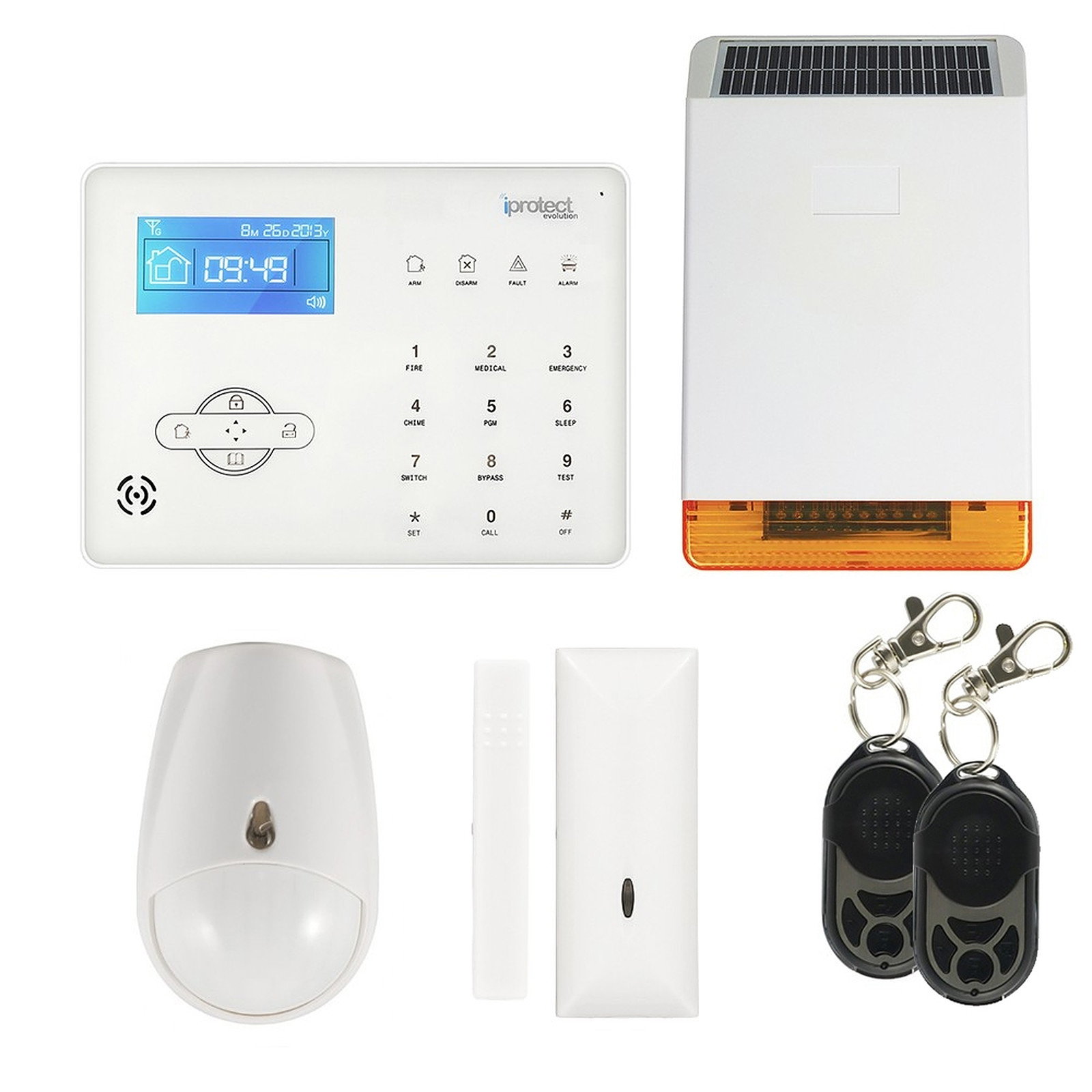 Iprotect - Kit Alarme RTC 03 avec sirène solaire - Kit alarme iprotect