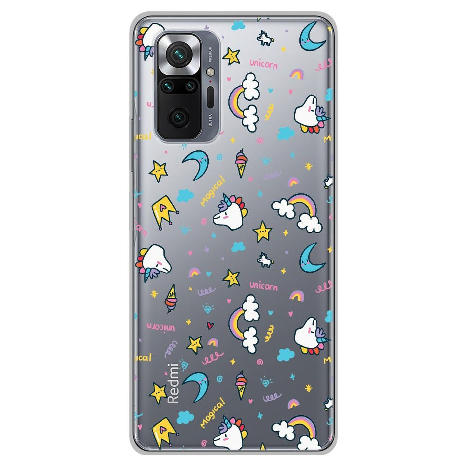1001 Coques Coque silicone gel Xiaomi Redmi Note 10 Pro motif Licorne rainbow - Coque telephone 1001Coques