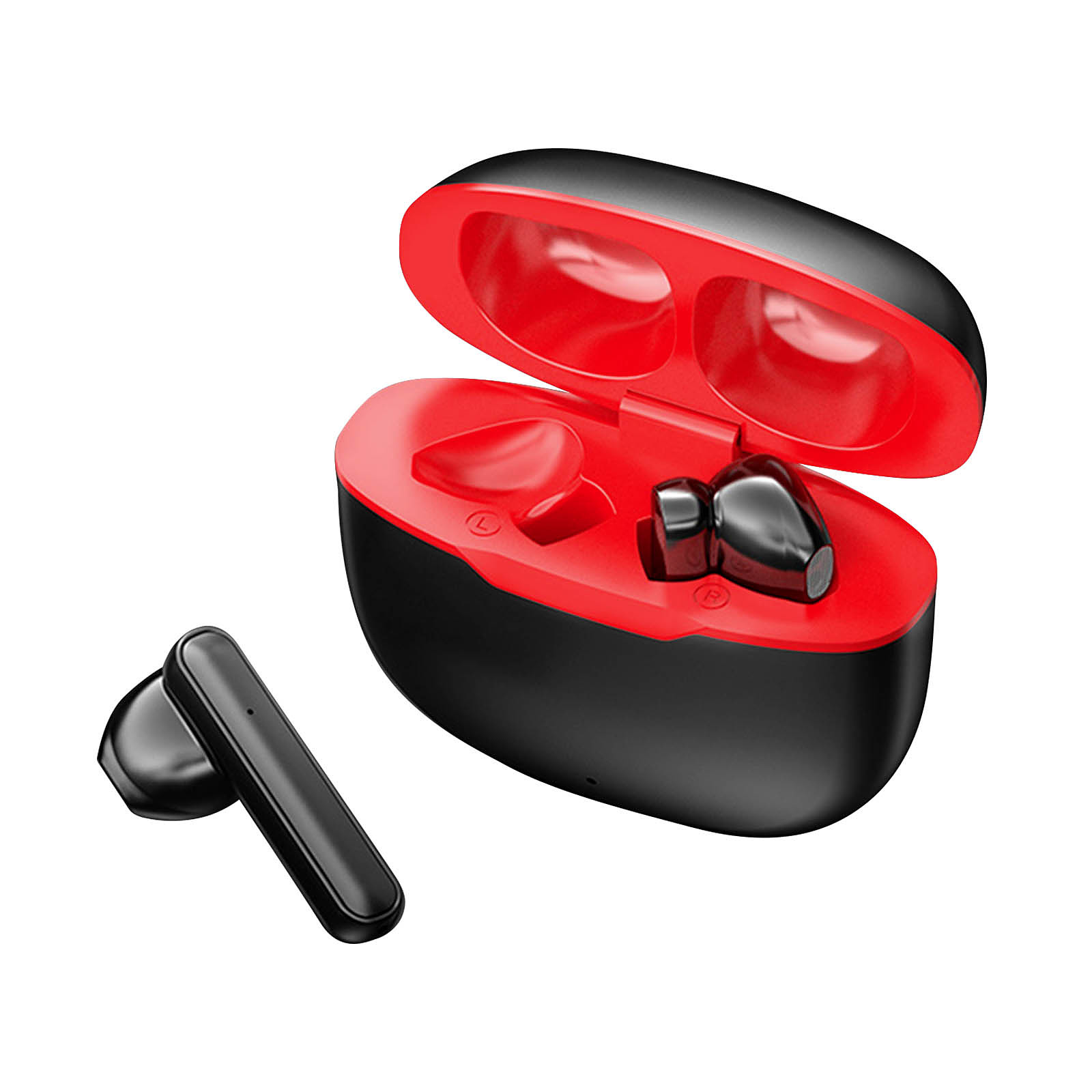 Avizar acouteurs Sans-fil Bluetooth 5.0 Boitier Charge 15H atanches IPX5 Noir et rouge - Kit pieton et Casque Avizar