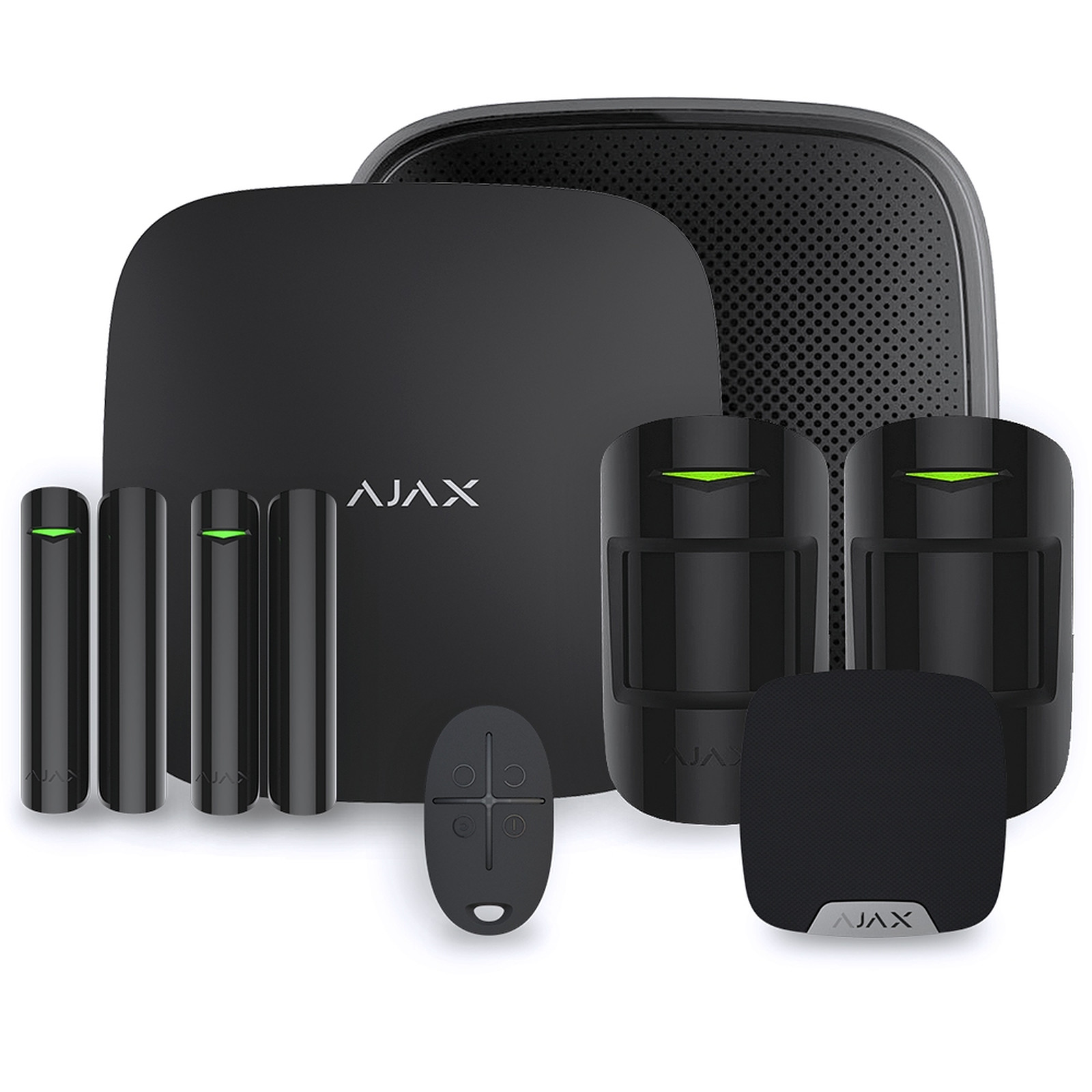 Pack Ajax - Alarme maison Hub 2 Plus Noir - Kit 3 Ajax System - Kit alarme Ajax Systems