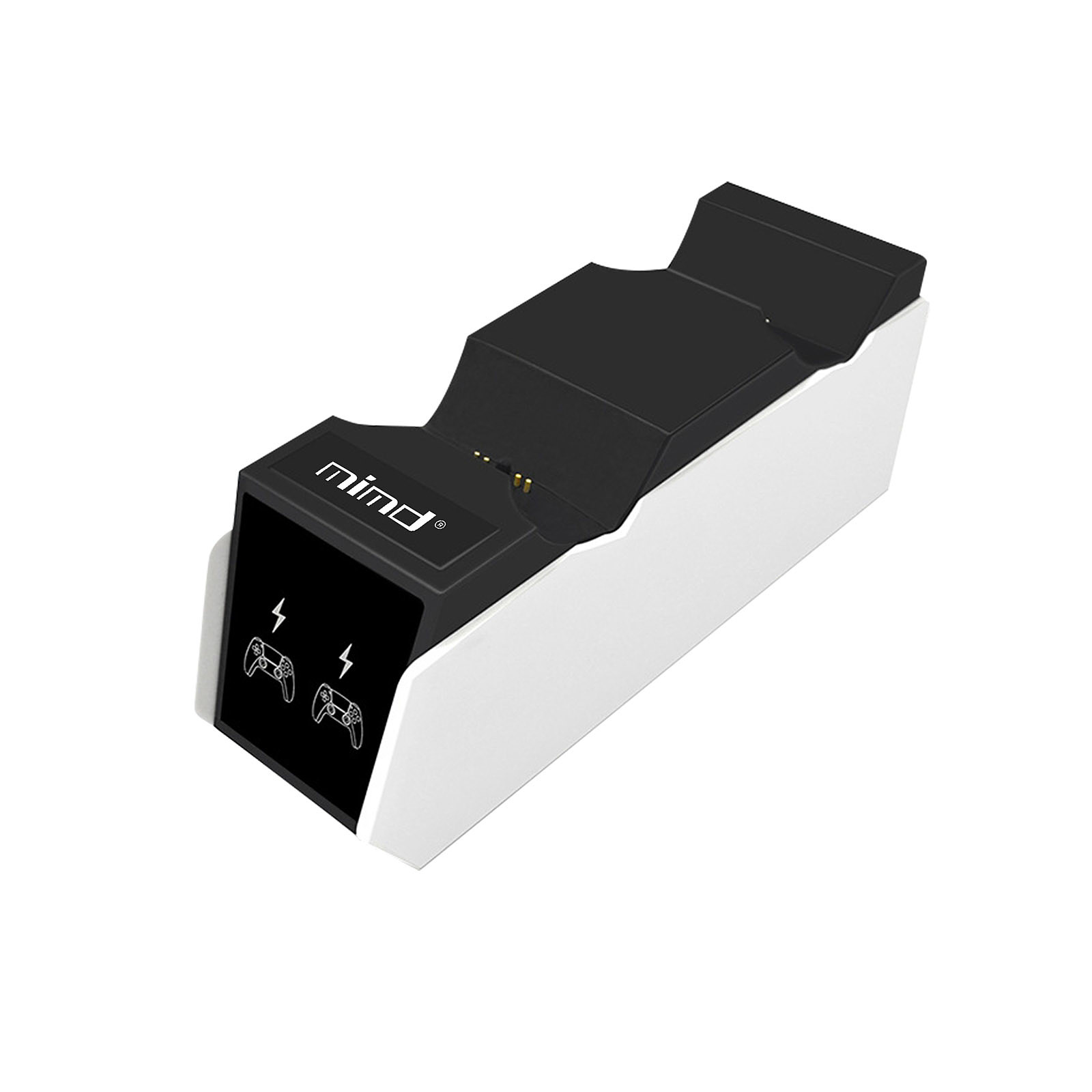 Avizar Station de Charge Manette PS5 Dualsense acran LED + Prise Secteur Noir / Blanc - Chargeur telephone Avizar