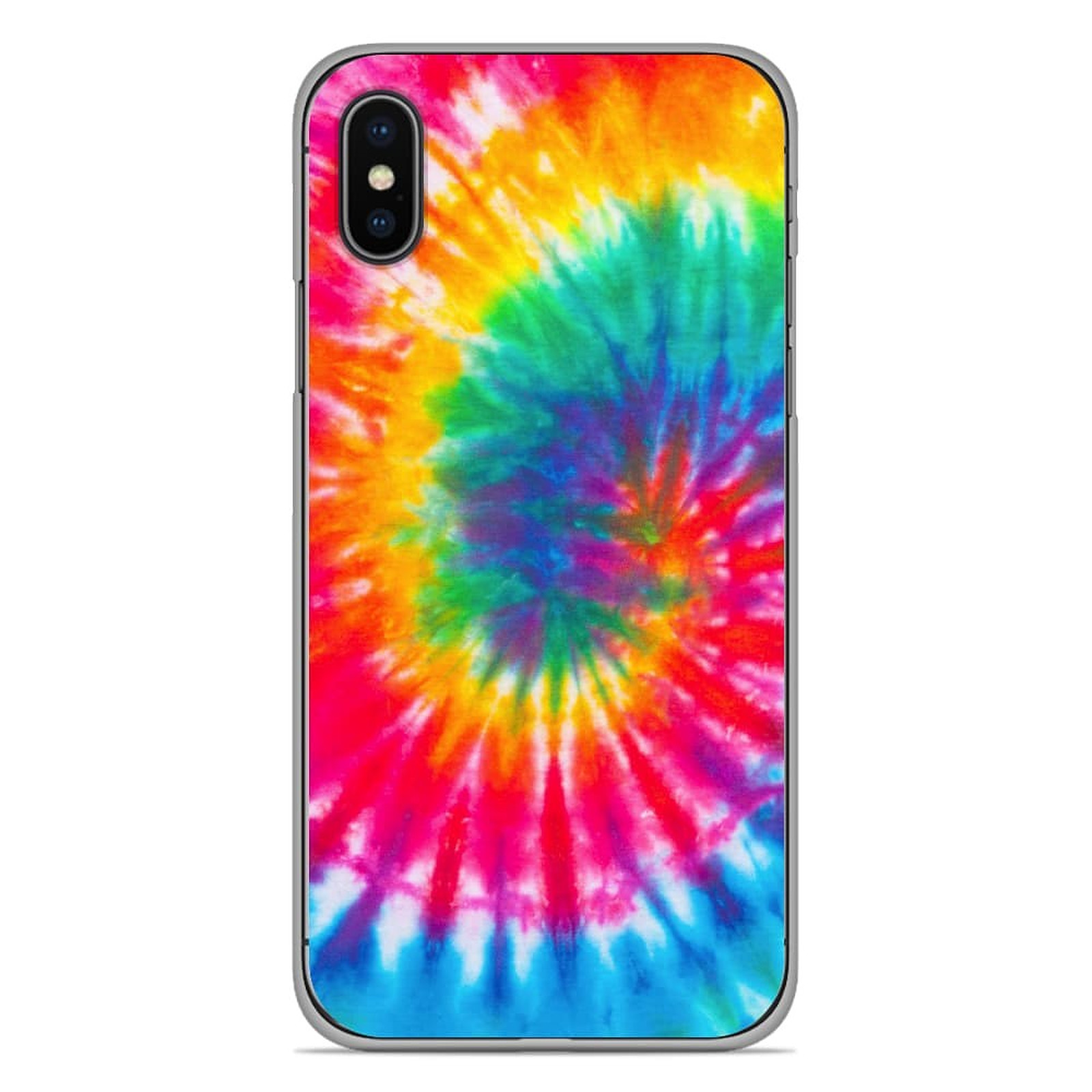 1001 Coques Coque silicone gel Apple iPhone X / XS motif Tie Dye Spirale - Coque telephone 1001Coques