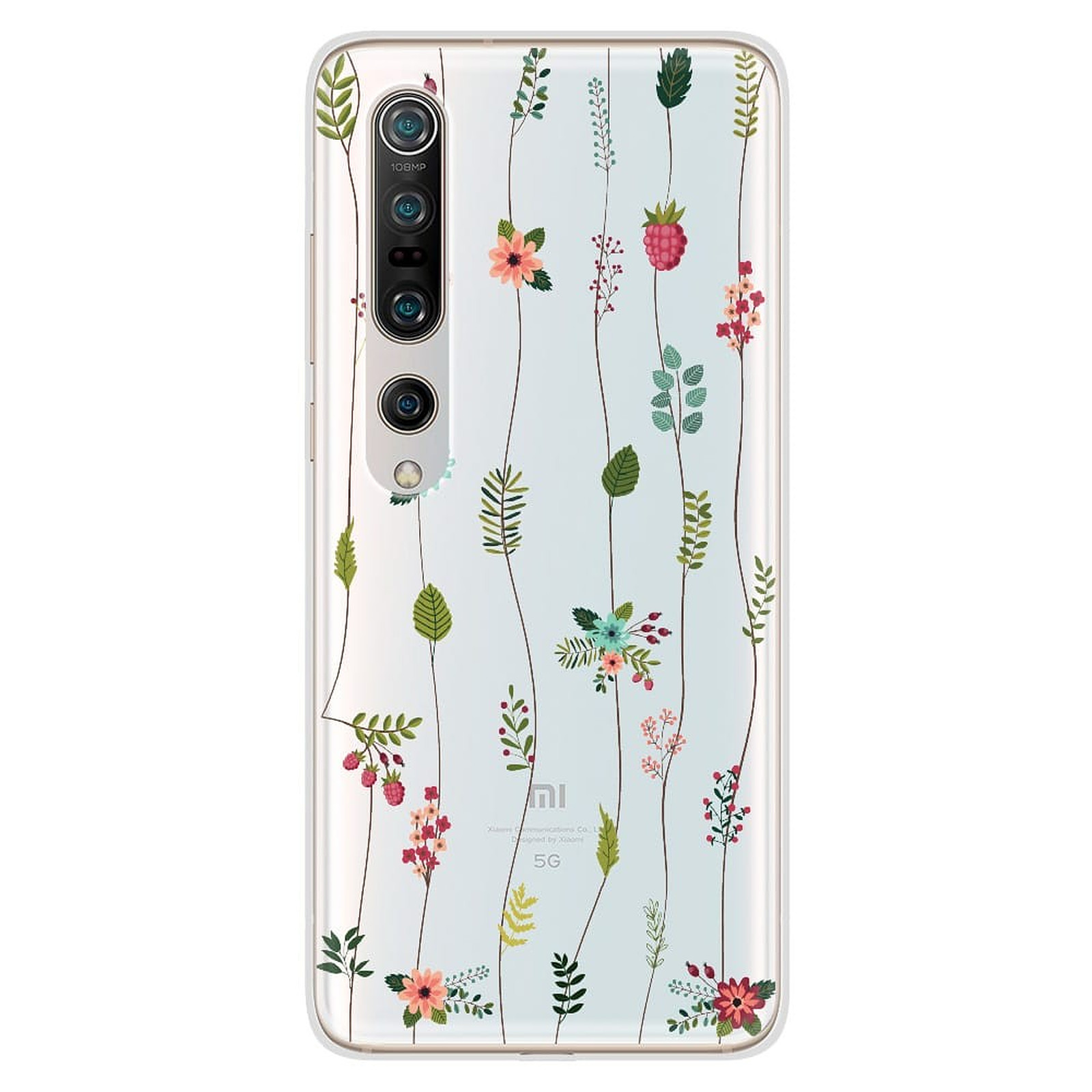 1001 Coques Coque silicone gel Xiaomi Mi 10 / Mi 10 Pro motif Montee de fleurs - Coque telephone 1001Coques