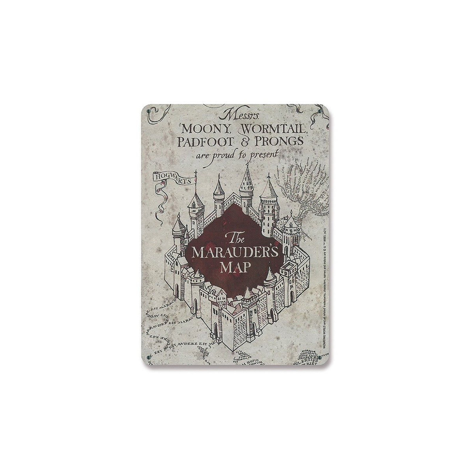 Harry Potter - Panneau metal Marauders Map 15 x 21 cm - Posters Logoshirt