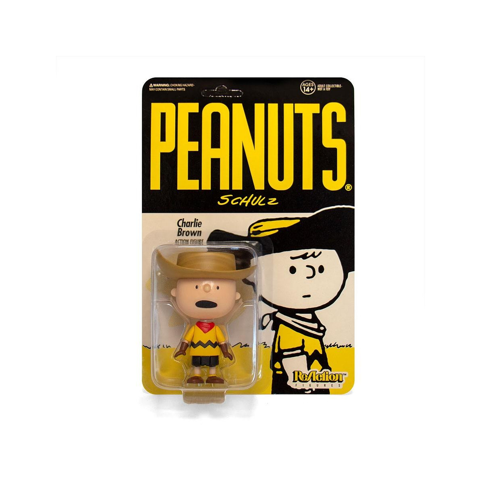 Snoopy - Figurine ReAction Cowboy Charlie Brown 10 cm - Figurines Super7