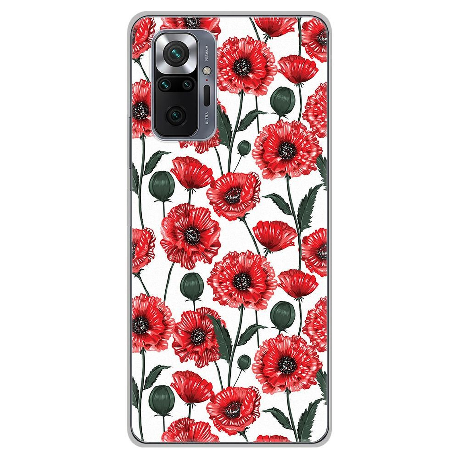 1001 Coques Coque silicone gel Xiaomi Redmi Note 10 Pro motif Fleurs de Pavot - Coque telephone 1001Coques