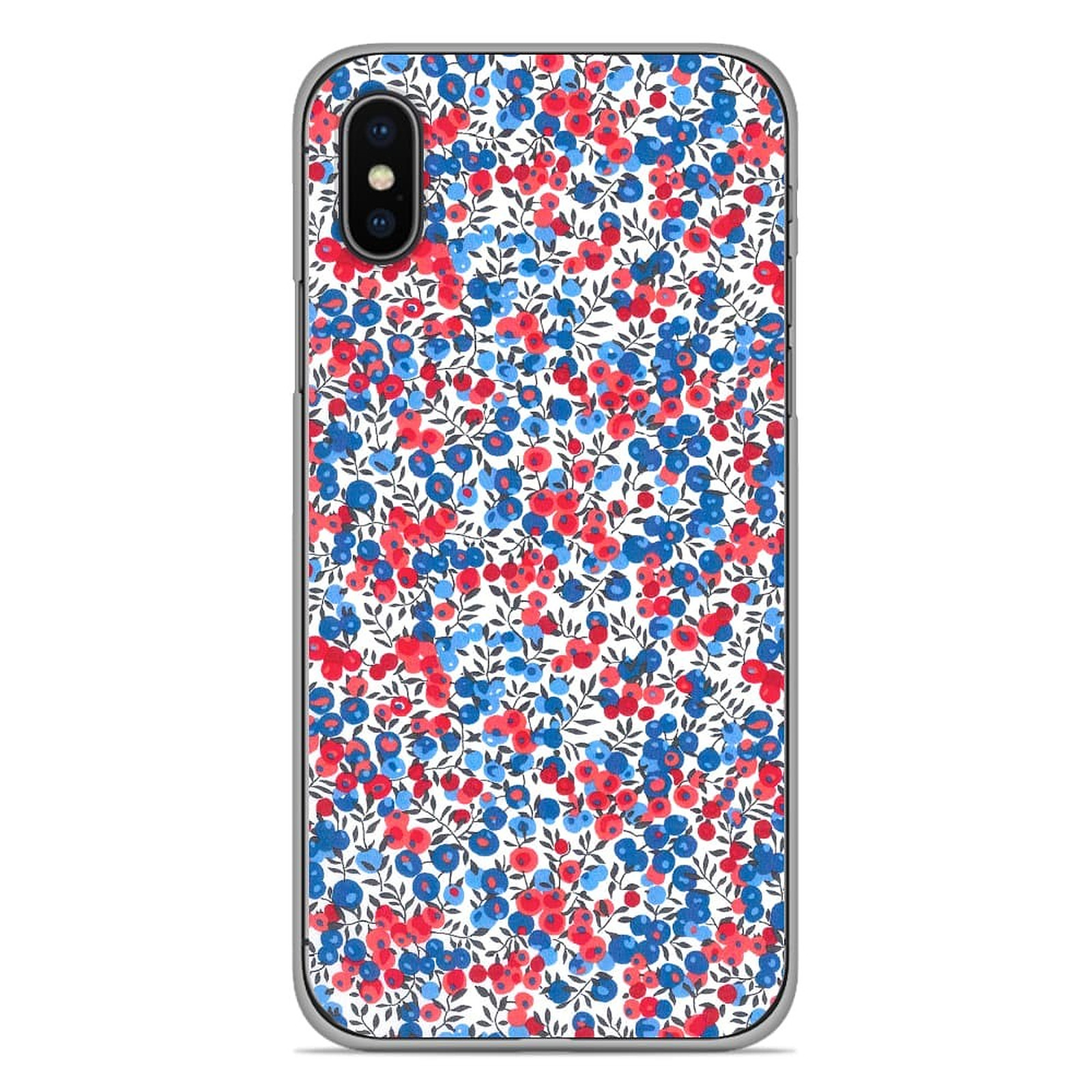 1001 Coques Coque silicone gel Apple iPhone X / XS motif Liberty Wiltshire Bleu - Coque telephone 1001Coques