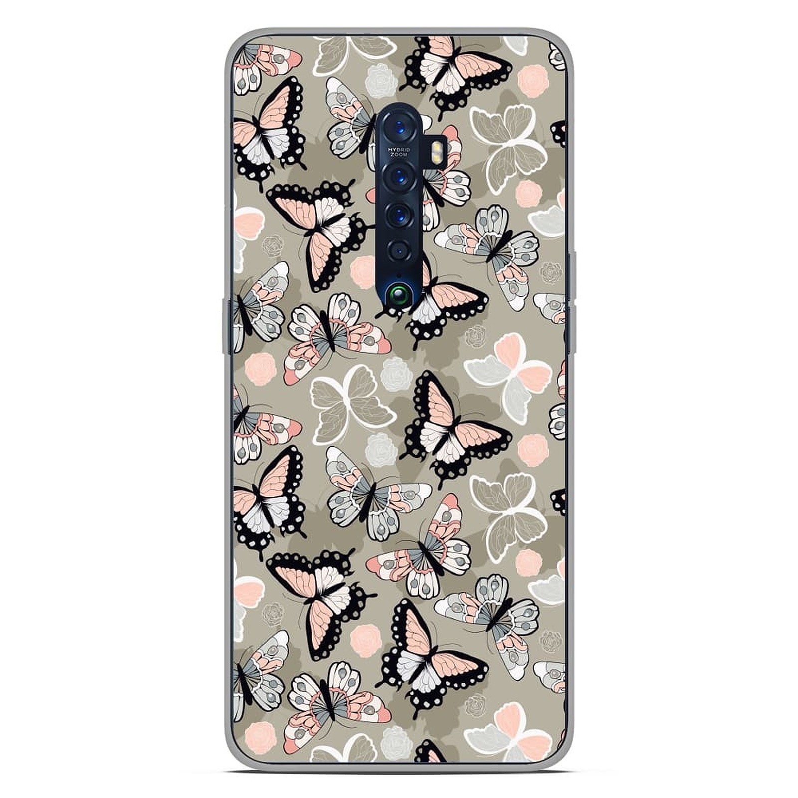 1001 Coques Coque silicone gel Oppo Reno 2 motif Papillons Vintage - Coque telephone 1001Coques